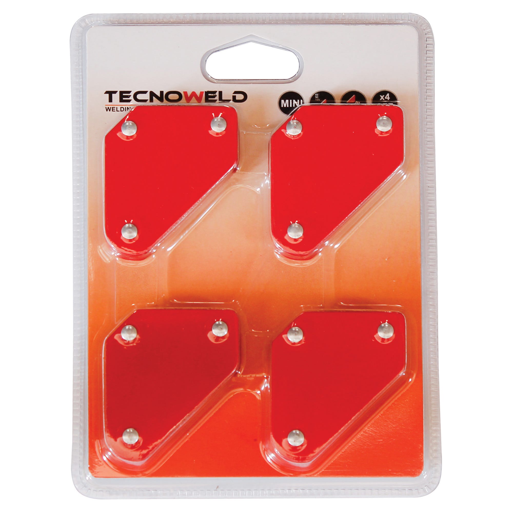 Set 4 Magneti Per Saldatura Forever Speed Rossi, Forza 11,3 Kg - Posizionatori Angolari 4 Assi, 12x8,4x10 Cm