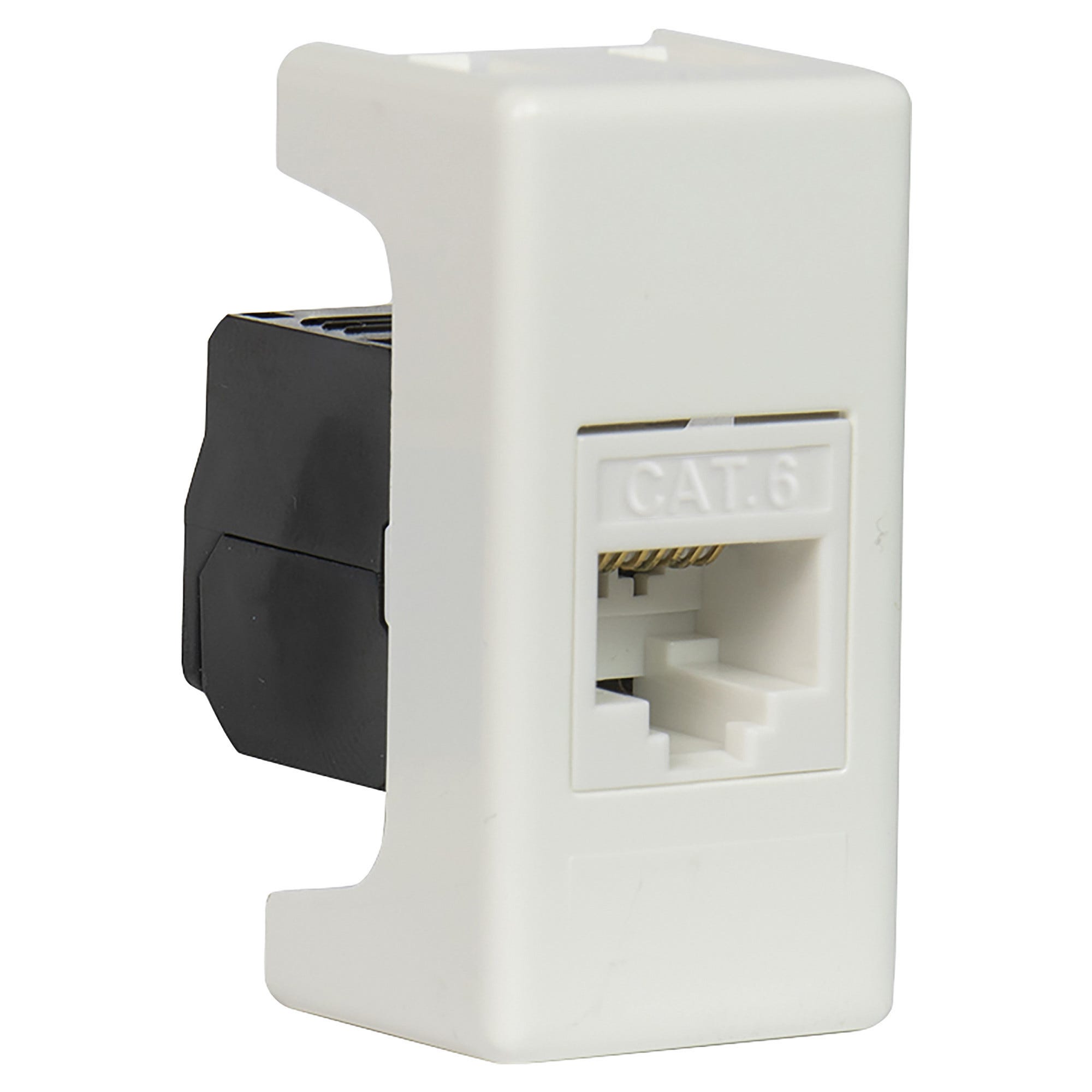 RedStar24 Presa di rete universale Cat6A con 2 porte RJ45 – 10 Gbps schermata LAN per montaggio a parete e da incasso, compatibile con CAT7/CAT6/CAT5