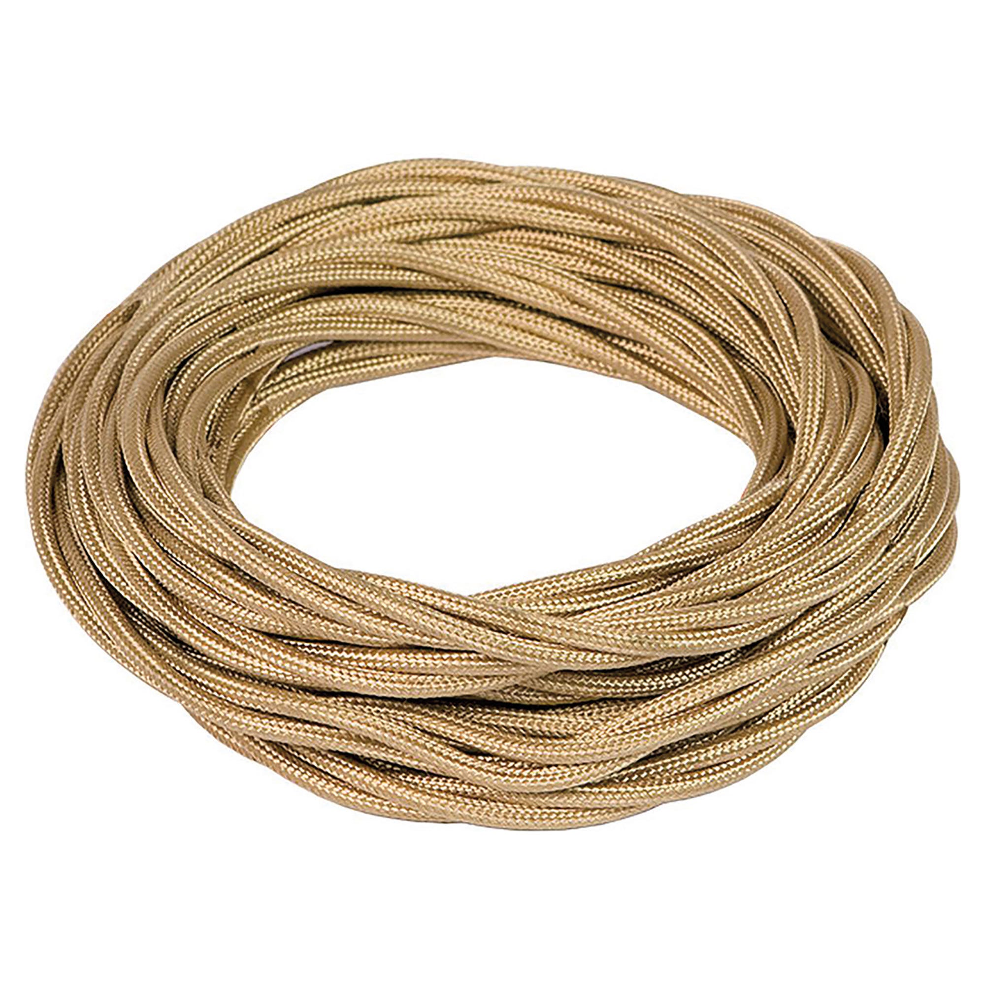 Amarcords - Cavo Elettrico Tessile Colore JUTA, Tondo, Juta, 1 Metro, A 2 Conduttori 2x0,75 - Filo Rivestito In Tessuto Colorato Vintage Per Lampade Lampadari Applique E Abat Jour