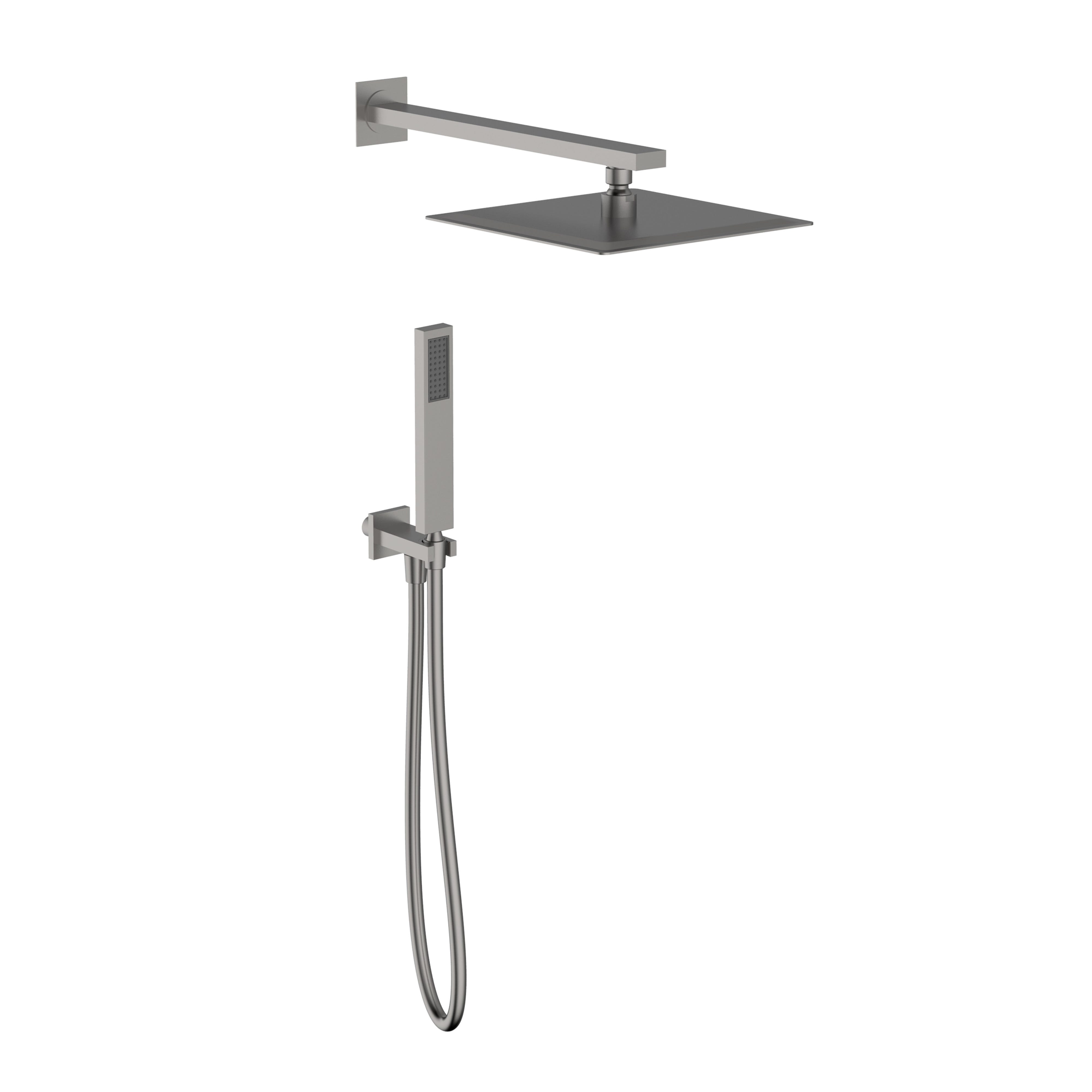 KIT DOCCIA TEOREMA LENNON NICKEL SPAZZOL BRACCIO 380 mm SOFFIONE