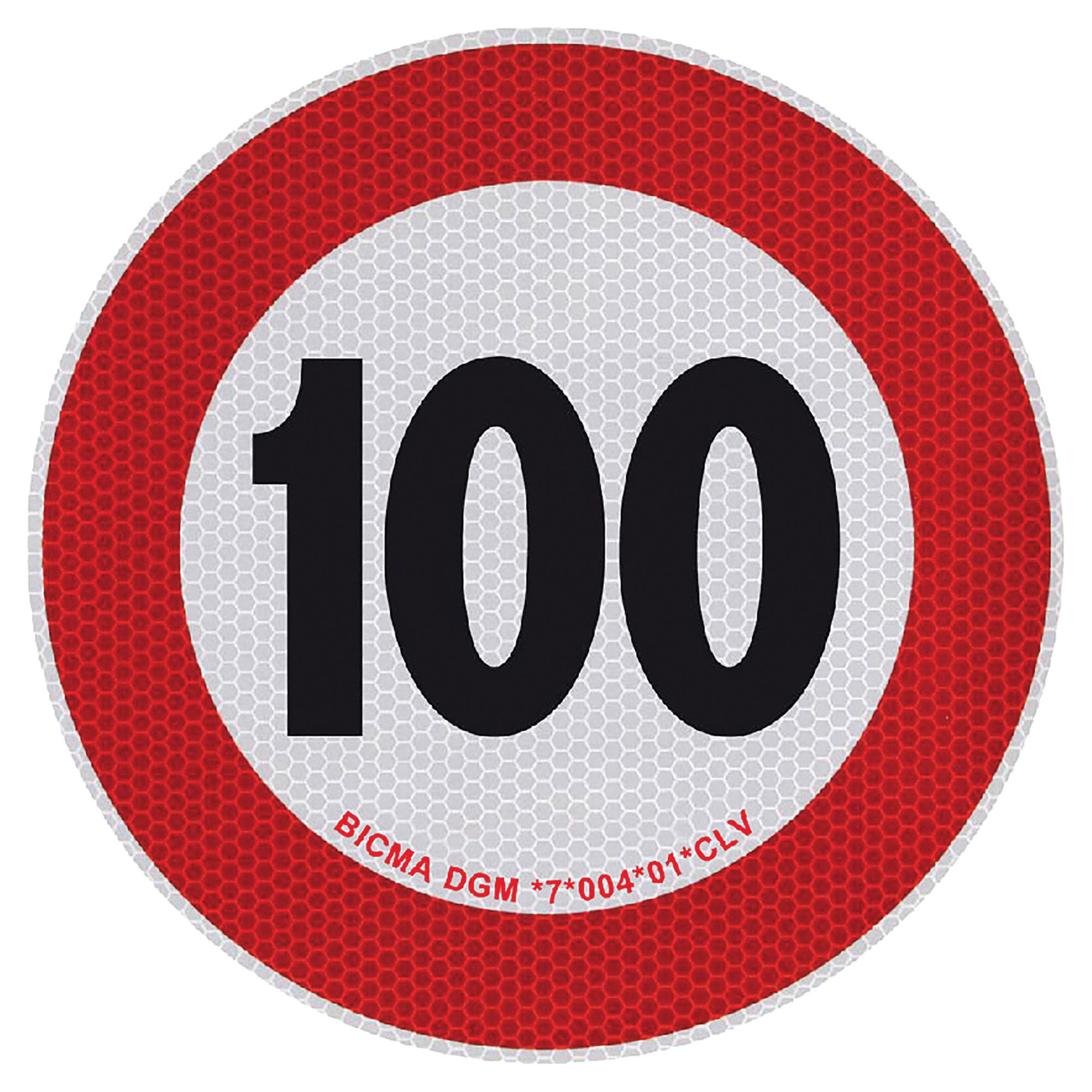 ADESIVO LIMITE DI VELOCITA 100 Km OMOLOGATO RIFRANGENTE IN PVC 20 Cm ADESIVO LIMITE DI VELOCITA 100 Km OMOLOGATO RIFRANGENTE IN PVC 20 Cm