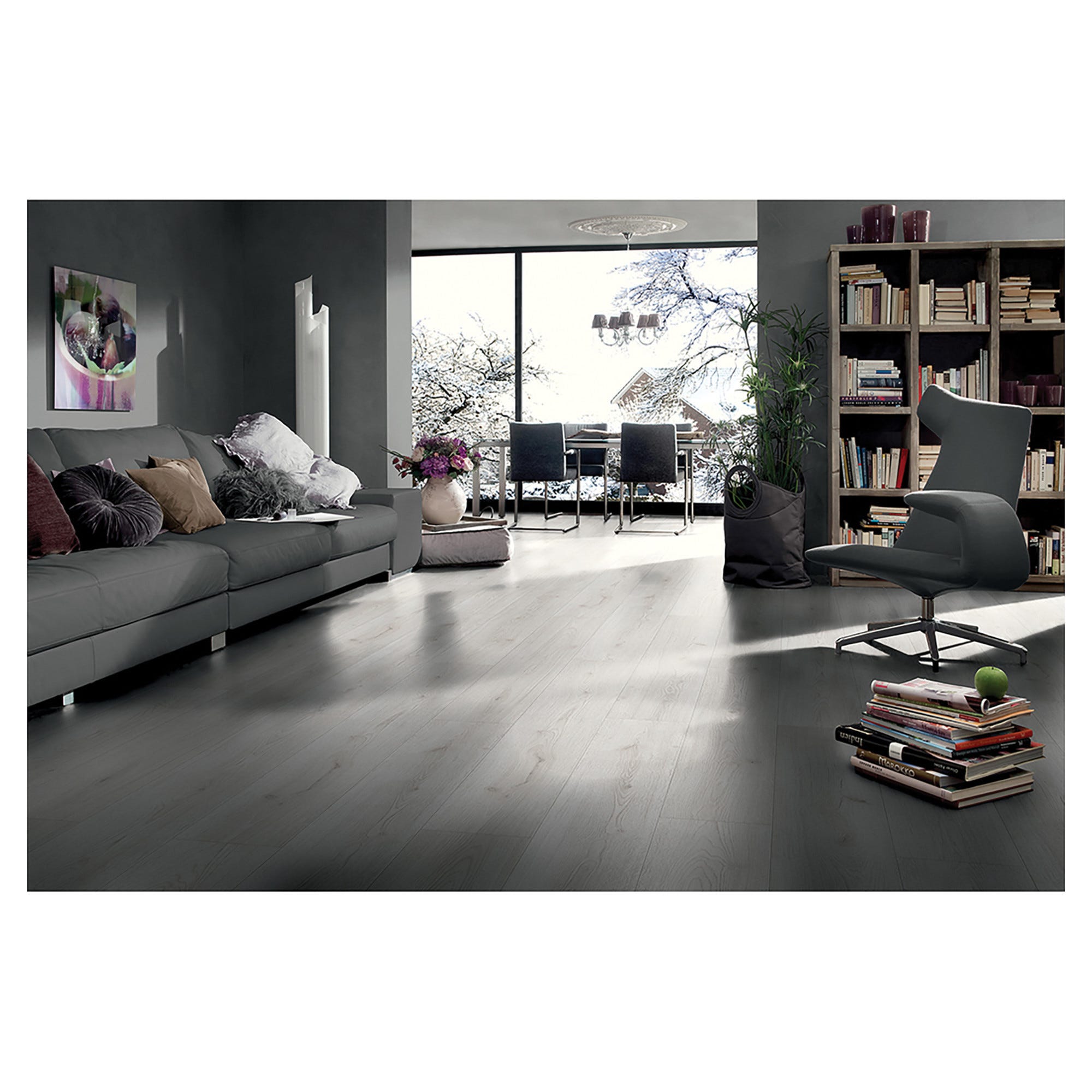 Pavimento Laminato Rovere Bianco - Spessore 8 Mm, AC4, Classe 32, 2.131 Mq A Pacco, Incastro Click, Per Casa E Ufficio