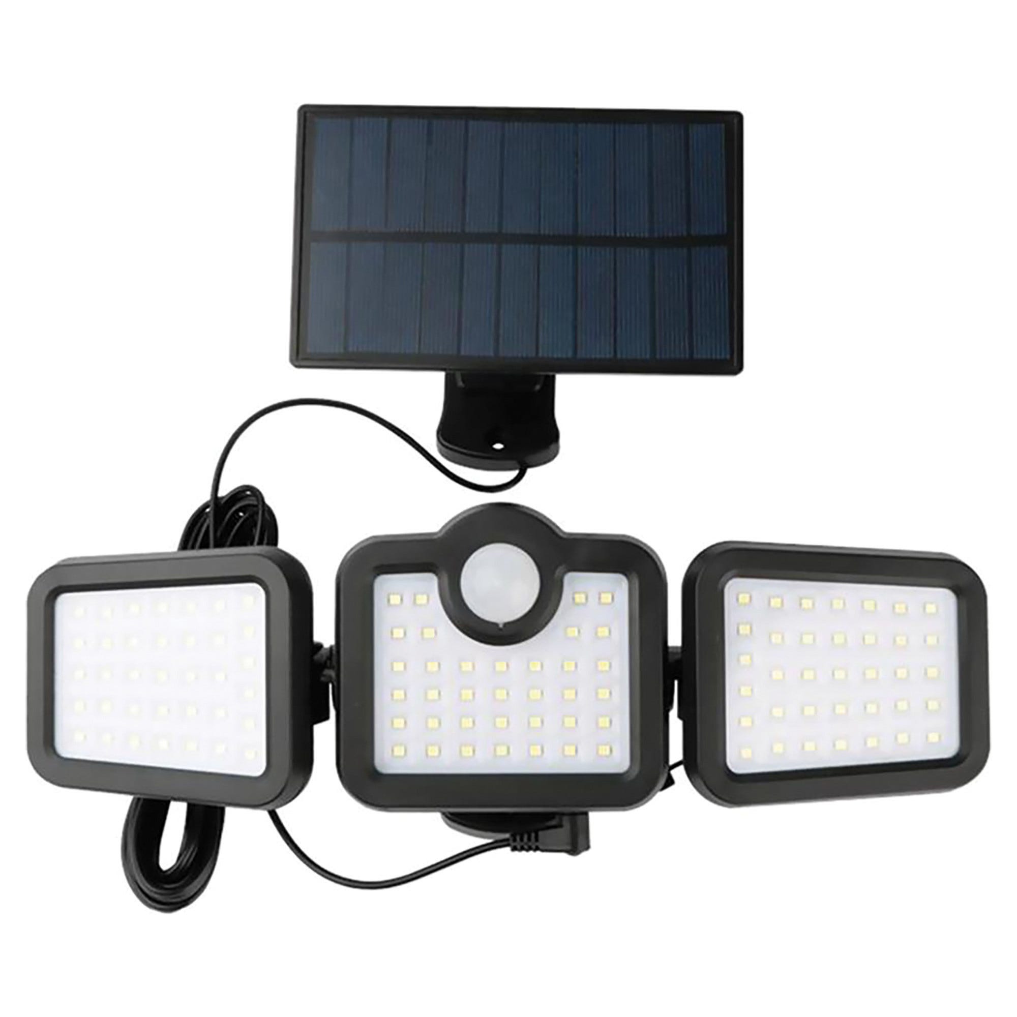 DOUGLAS Proiettore Solare LED 9W Con Sensore Crepuscolare - 2 Teste, 180 LED, 1200 Lumen, Luce Fredda Per Esterno