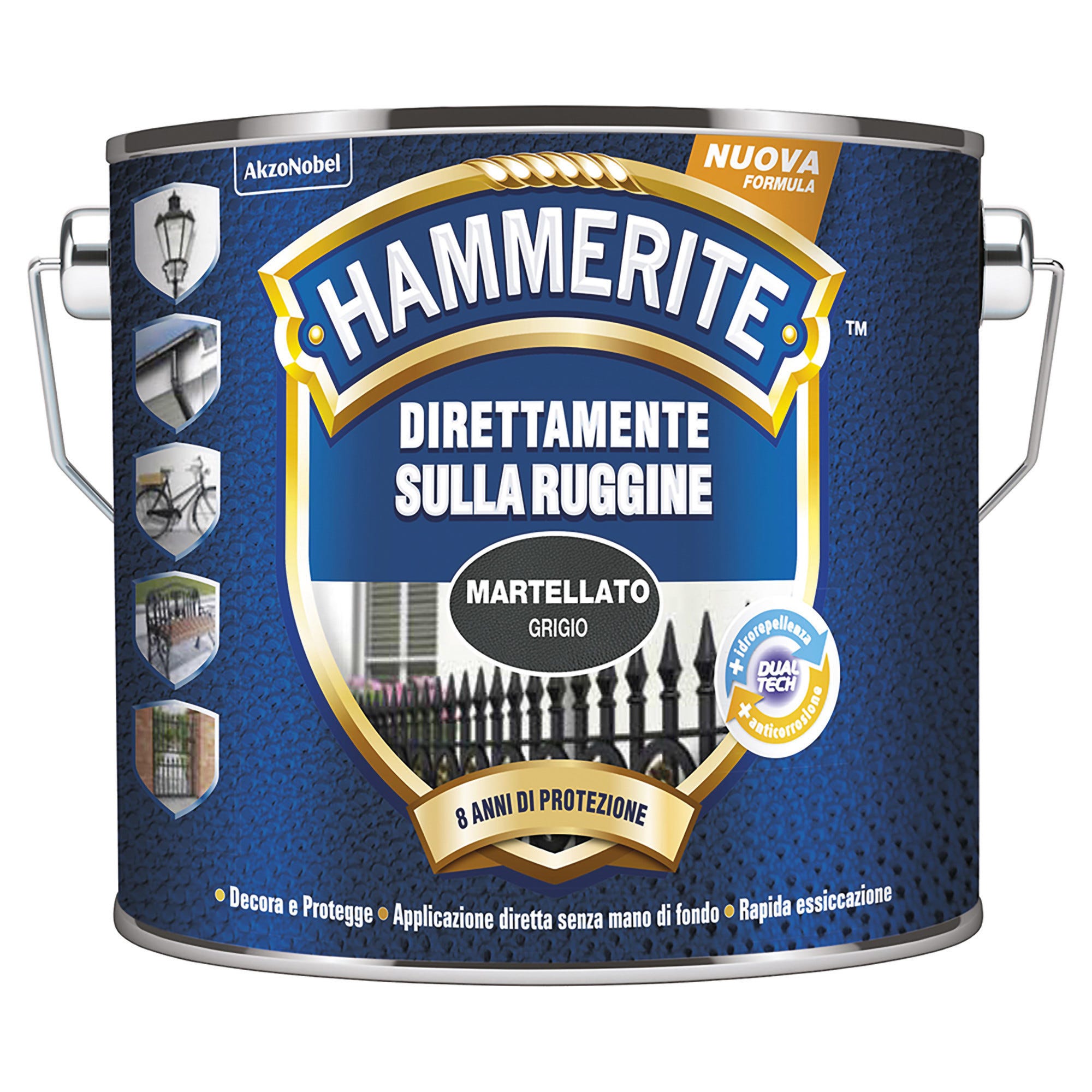 Hammerite Spray Antiruggine Effetto Martellato Grigio Scuro 400ml - Direttamente Sulla Ruggine Per Metalli - 5