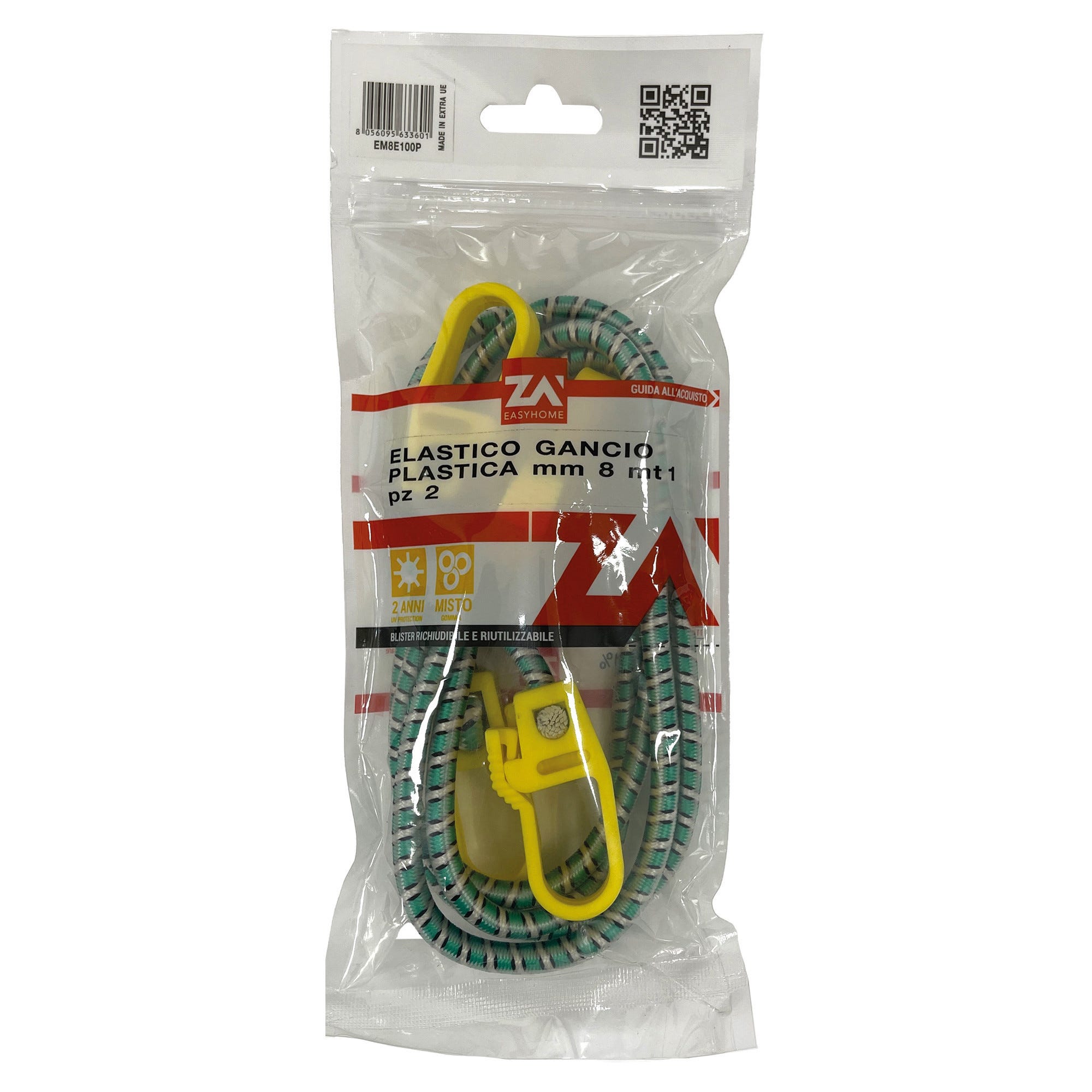 Cavi Elastici Bungee 6 Cavi Bungee Dekton Con Ganci - 8mm, 40cm, Per Legature, Trasporto, Organizzazione Cavi Legatura DT70676 Nuovo