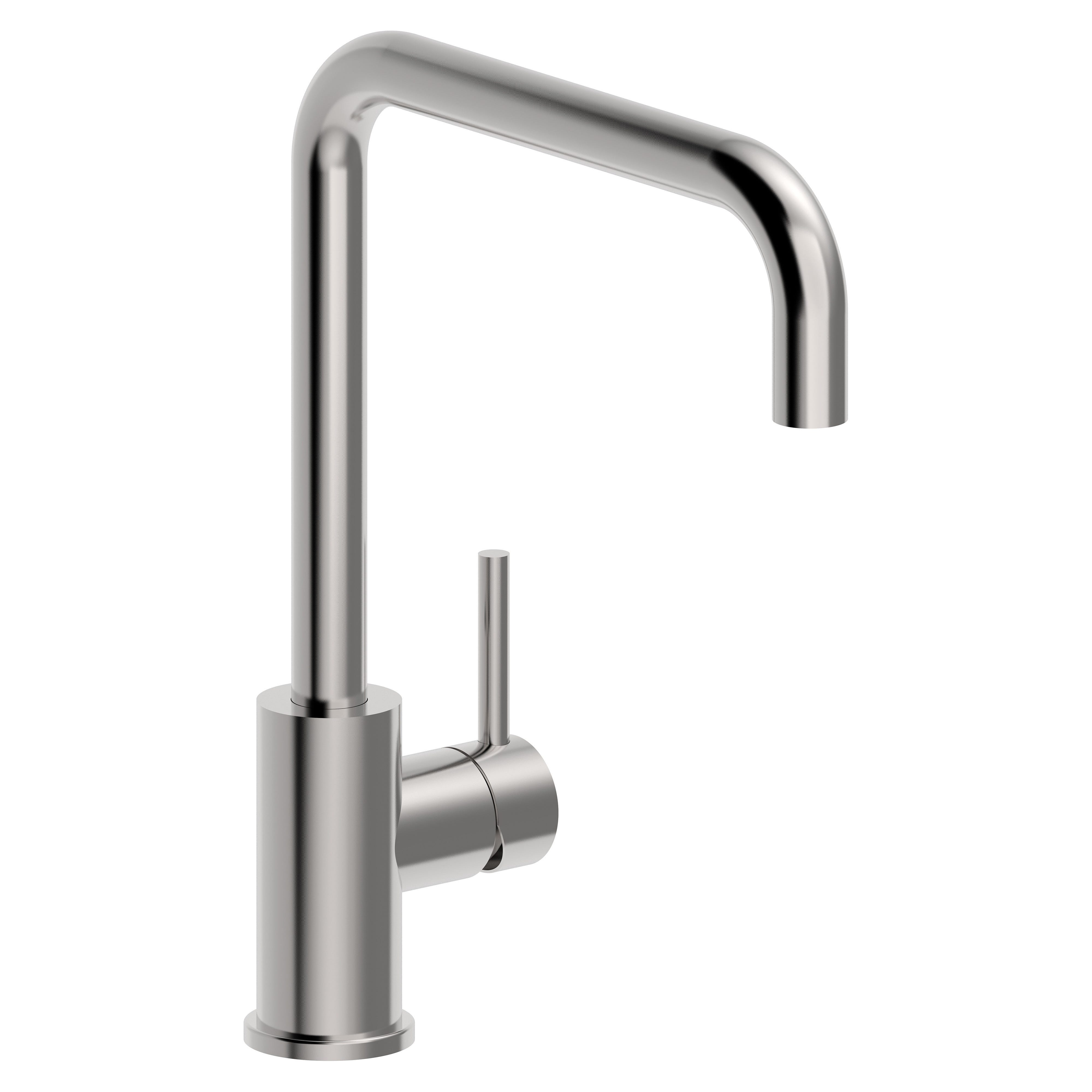 Miscelatore ad incasso in acciaio inox serie Dylan: forma sinuosa e