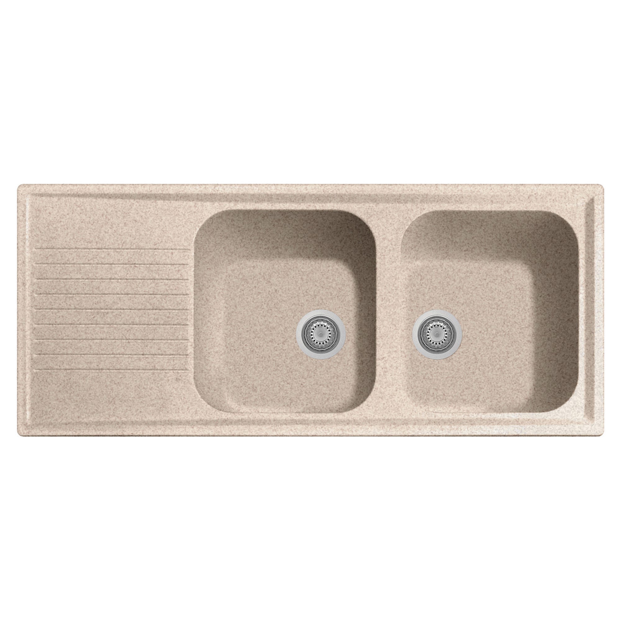 LAVELLO DIAMANT 116x50 cm IN GRANIT AVENA 2 VASCHE CON SGOCCIOLATOIO