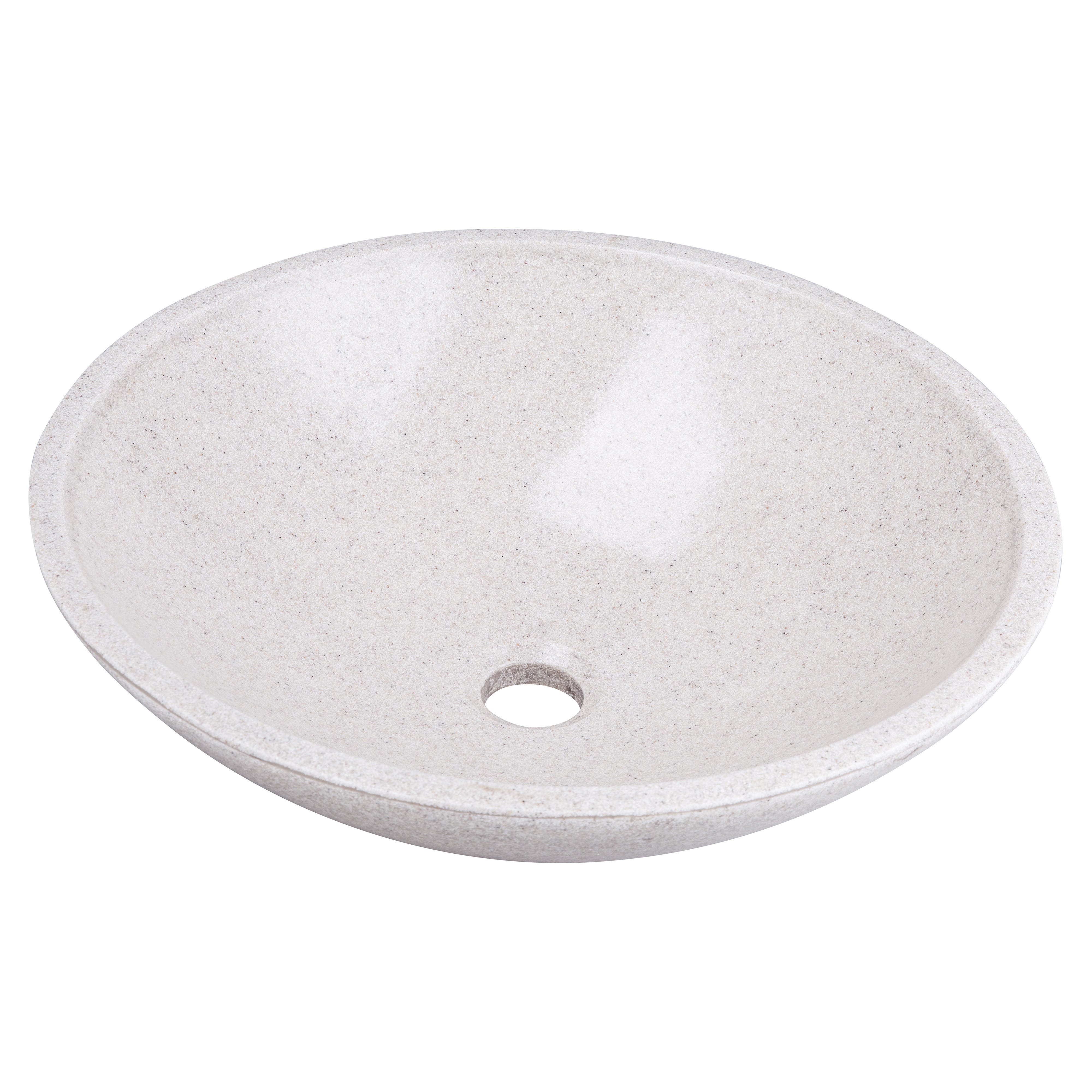 LAVABO DAPPOGGIO BIKA IN POLIRESINA SABBIA OPACO TONDO 42,3x13,5