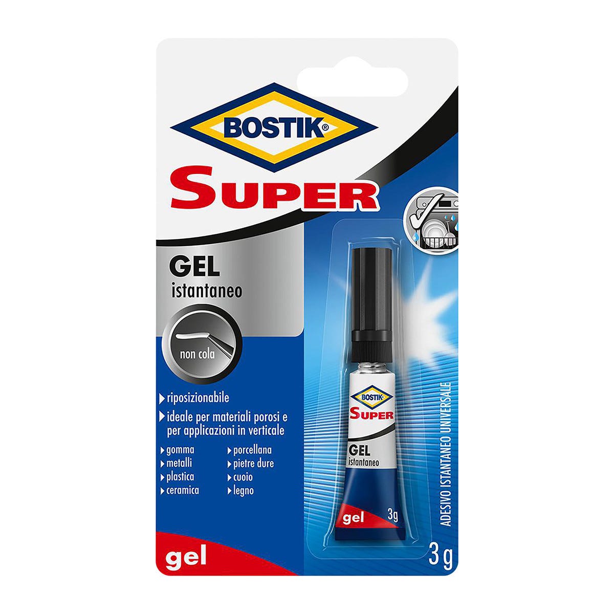 Super Colla 3 Pezzi Da 50g - Adesivo Forte Istantaneo Per Plastica, Legno, Vetro, Metallo E Altri Materiali
