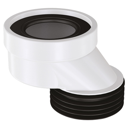 Tubo di scarico WC estensibile 300-650mm - angolato con attacco maschio 100 Tubo di scarico WC estensibile 300-650mm - angolato con attacco maschio 100