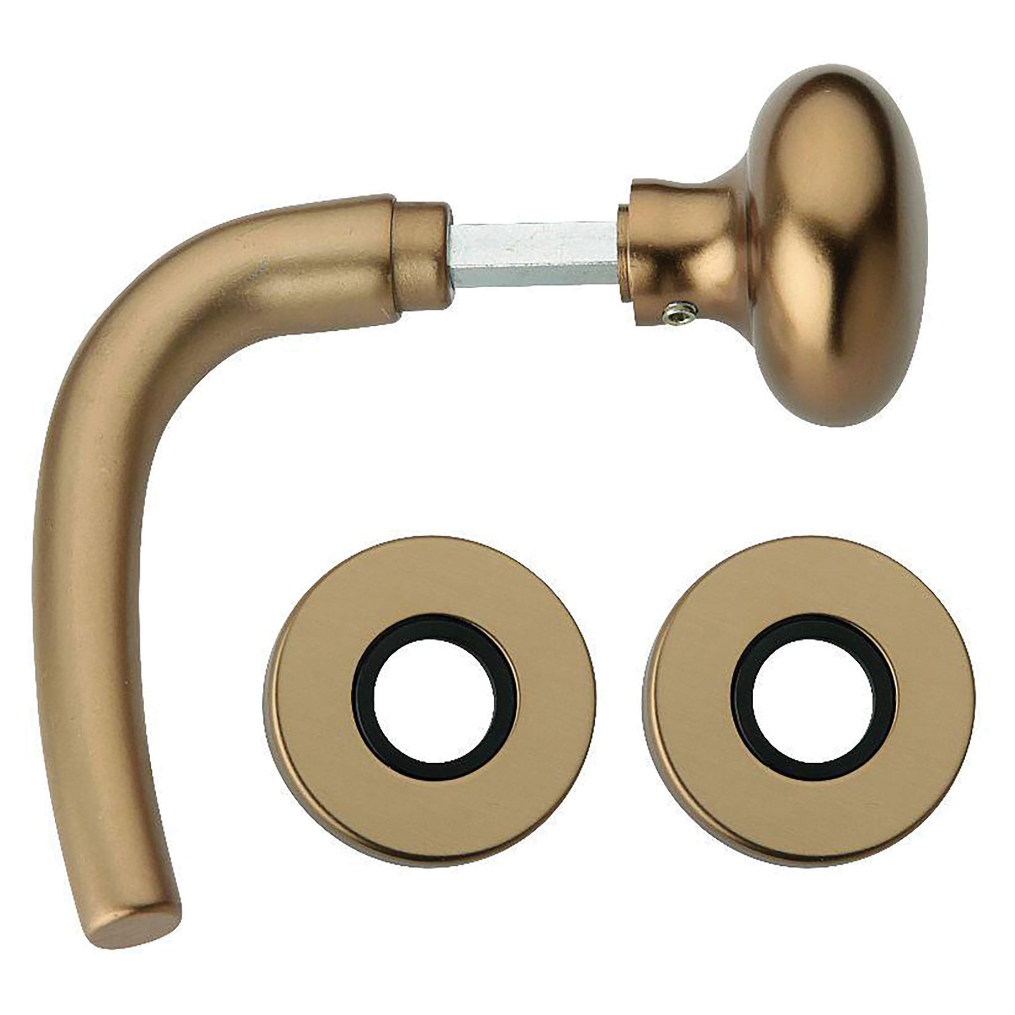 Coppia Maniglie Per Porta Con Placca P90 Q8 Ottone Ottone FumÃ¨ Lady