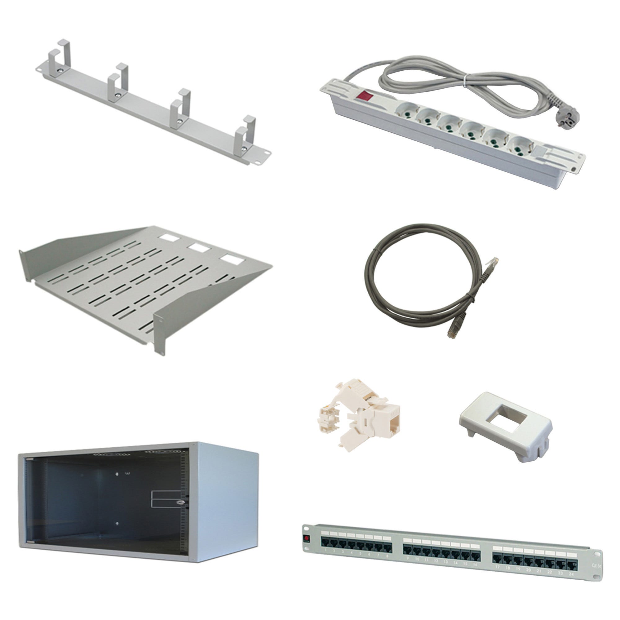 PIASTRA DA PARETE Ethernet 8 porte - Gang Cat6 RJ45 Cavo Jack Faceplate