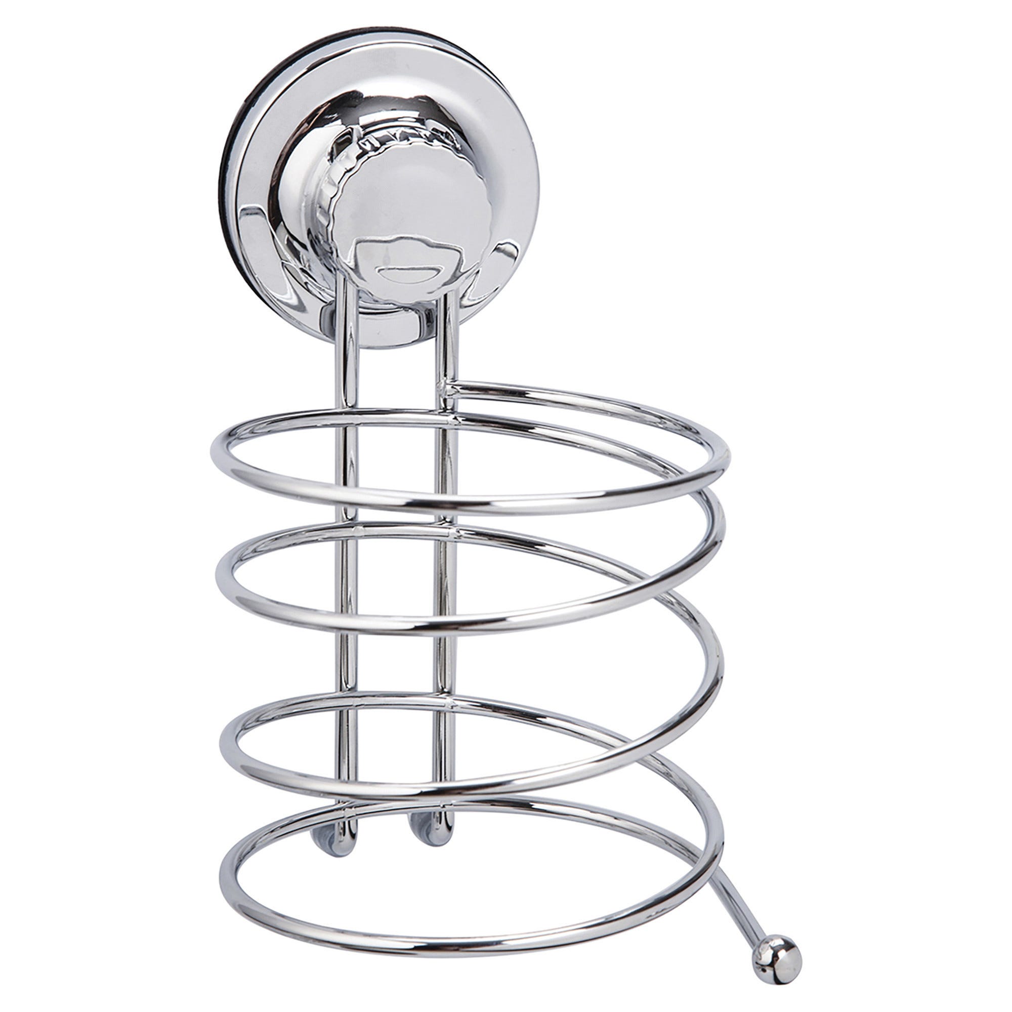 Ambiente Serie Supporto Per Asciugacapelli A Muro - Acciaio Inox Spazzolato - Dimensioni 10x6,5x14 Cm - Fissaggio Con Viti O Adesivo