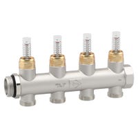 Collettore Gas Teco A Due Vie Con Valvola Di Intercettazione - Modello K2.3, Per Distribuzione Controllata, Con Box Incassabile