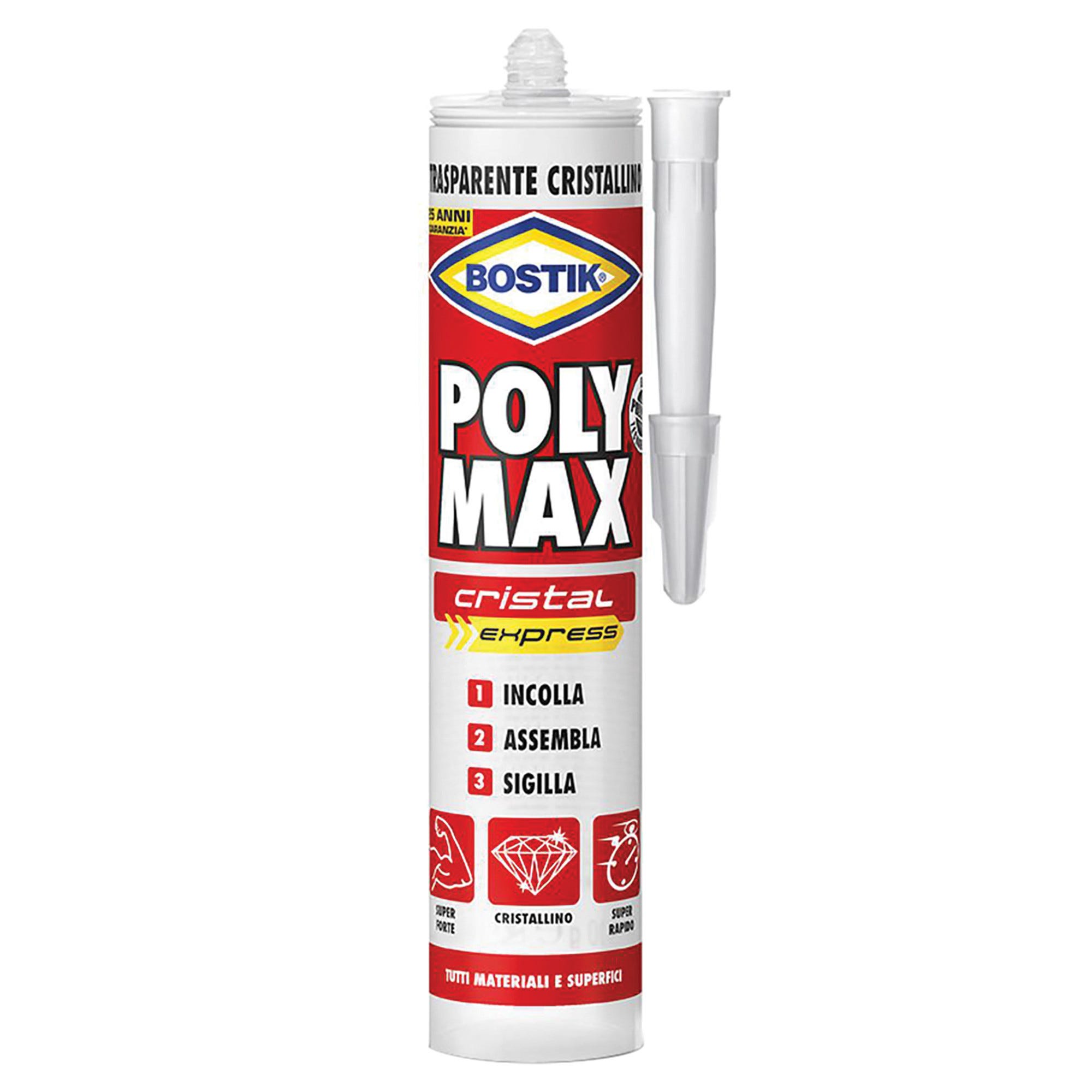 ADESIVO SIGILLANTE POLY MAX BOSTIK 300 g CRISTAL EXPRESS TRASPARENTE ...