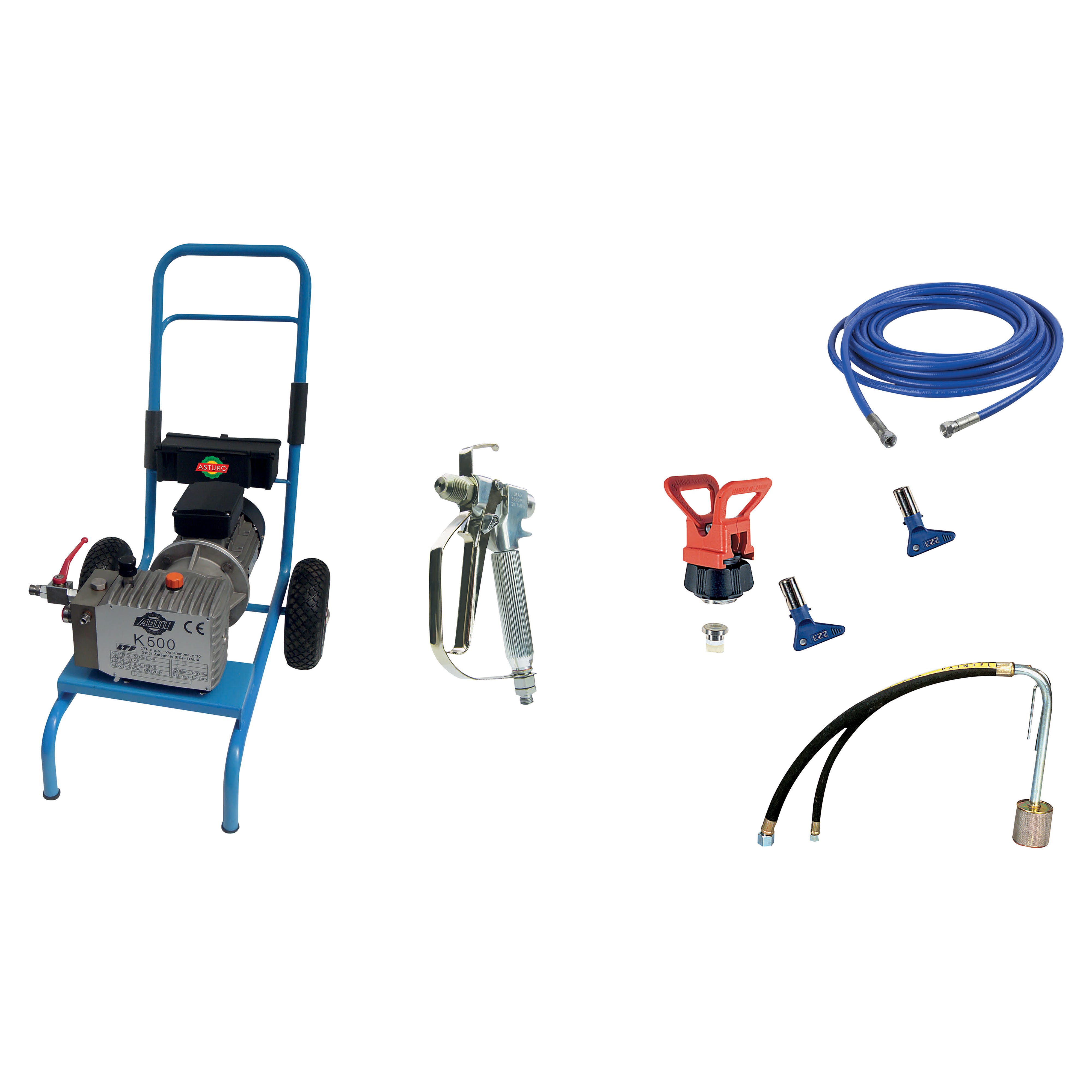 PISTOLA A SPRUZZO ASTURO K 500 KIT POMPA AIRLESS ELETTRICA MEMBRANA CON pistola-a-spruzzo-asturo-k-500-kit-pompa-airless-elettrica-membrana-con