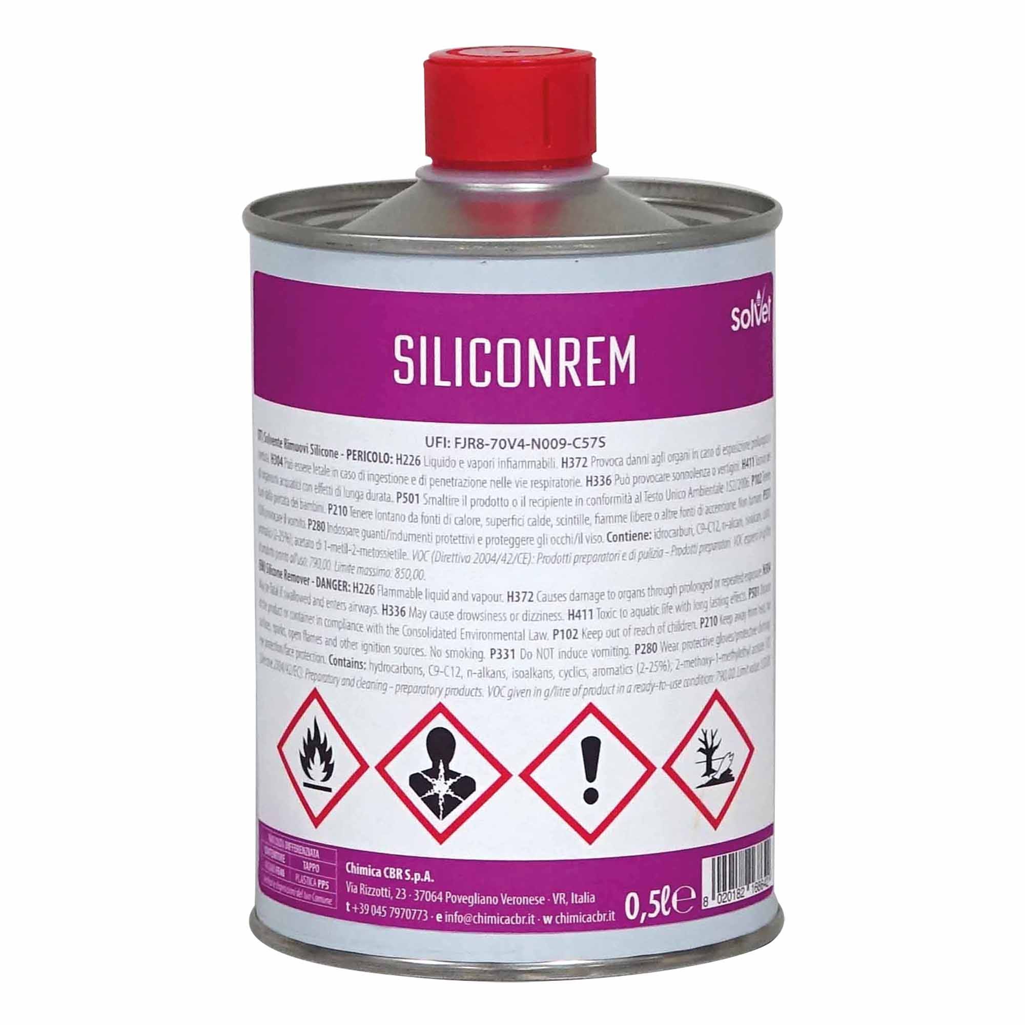 RIMUOVI SILICONE SILICONREM 0,5 l CBR PROFESSIONALE RIMUOVE OGNI ...