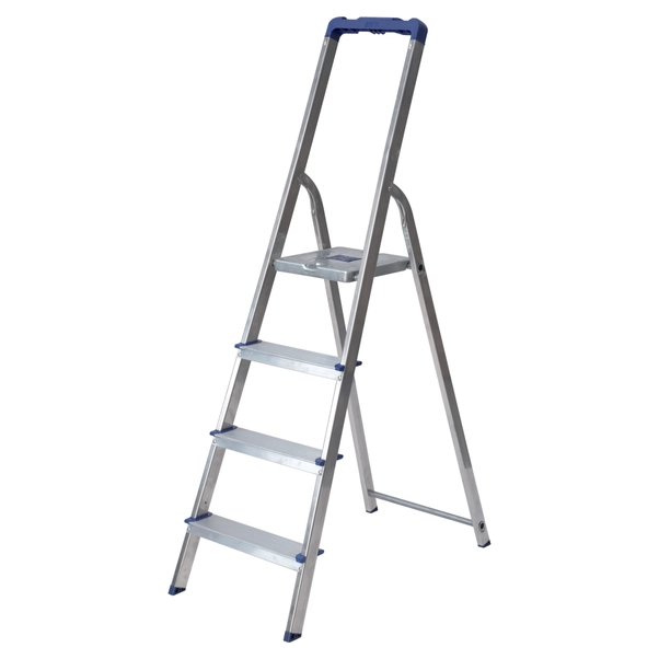 Scala Secure 7 gradini robusta, alluminio rinforzato, corrimano, vaschetta portautensili rimovibile, altezza piattaforma 158 cm, portata 150 kg, Hostrom Scala Secure 7 gradini robusta, alluminio rinforzato, corrimano, vaschetta portautensili rimovibile, altezza piattaforma 158 cm, portata 150 kg, Hostrom
