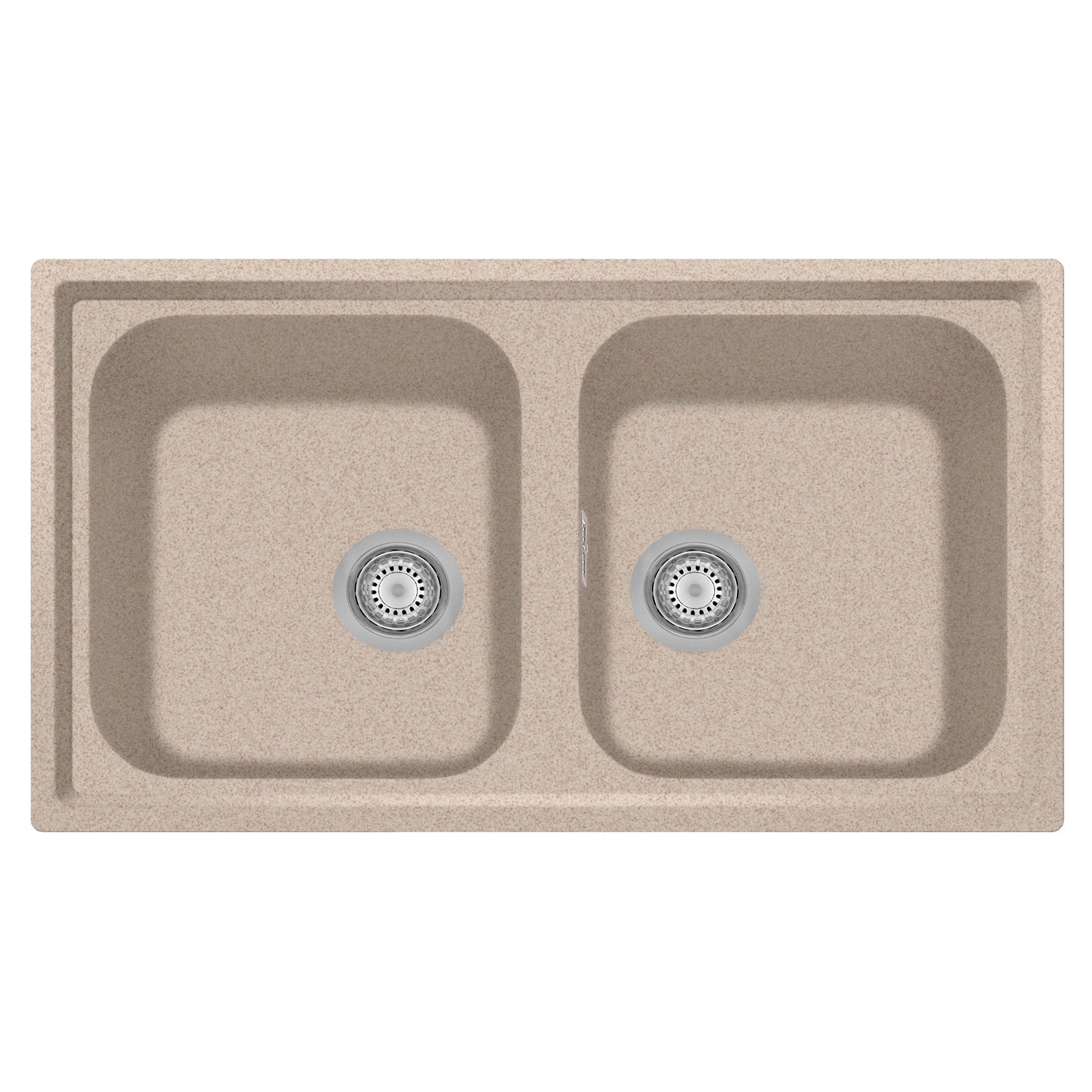 LAVELLO DIAMANT 86x50 cm IN GRANIT AVENA 2 VASCHE