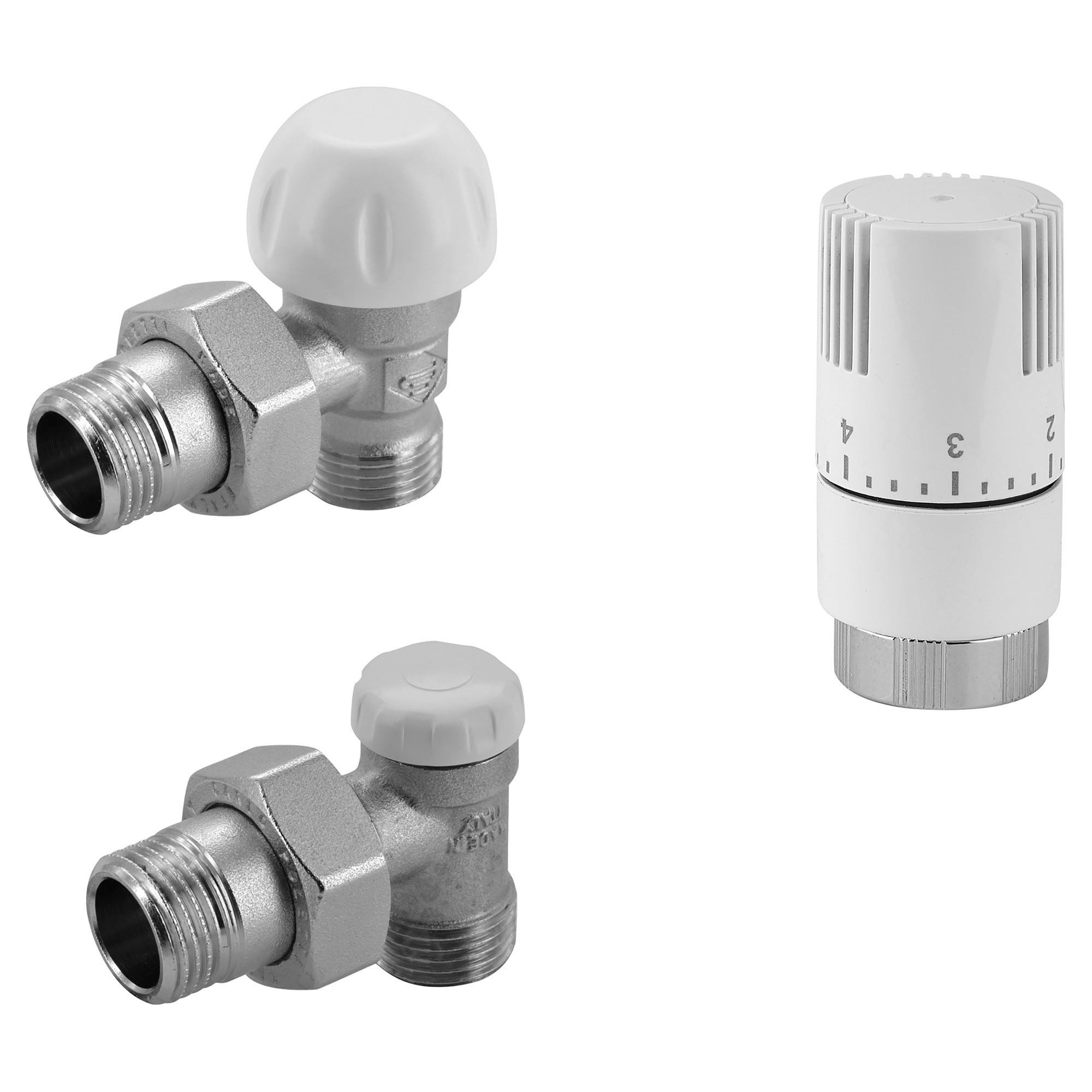 KIT TERMOSTATICO POLETTI A SQUADRA PER RADIATORI TUBO RAME/PEX 1/2