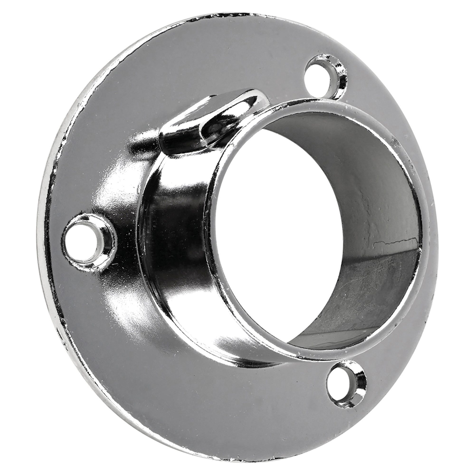 Supporto Staffa Centrale Cromata Rotonda Per Asta Guardaroba - Foto 6