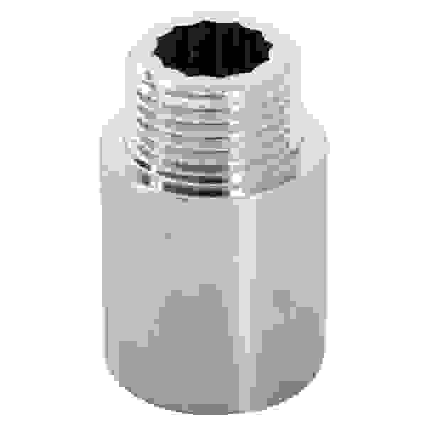 Prolunga Per Rubinetto In Ottone Nichelato 1/2 - Raccordo Dritto Da 10 A 100 Mm - Adapter CROMATO