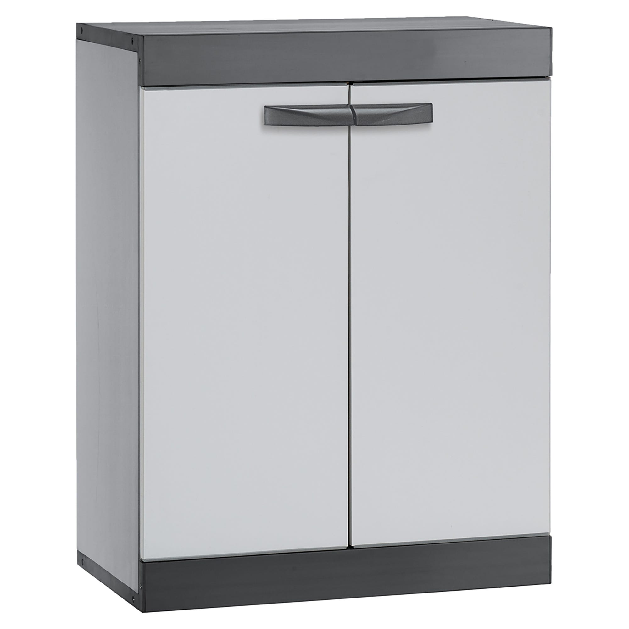 Armadio Grigio Con Ripiano 100x50x170 Cm - Comodo E Compatto Con Zip