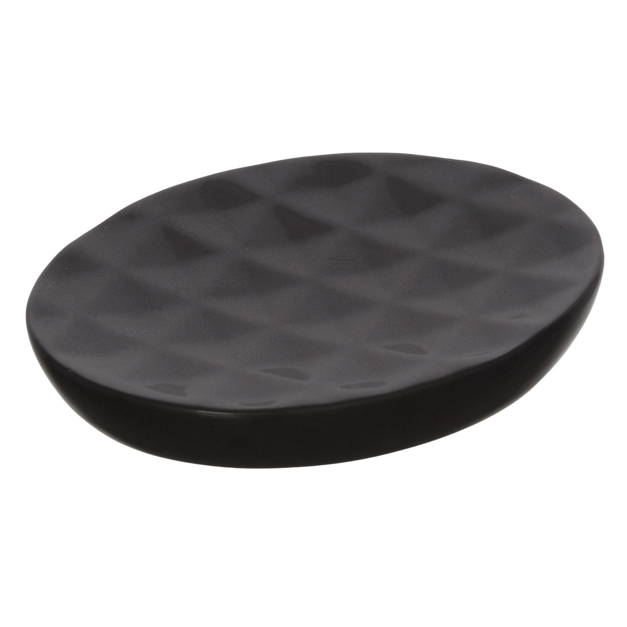 Portasapone InterDesign IDesign - 3 Pezzi - Plastica PVC Nero - Con Superficie Rialzata Per Bagno E Cucina