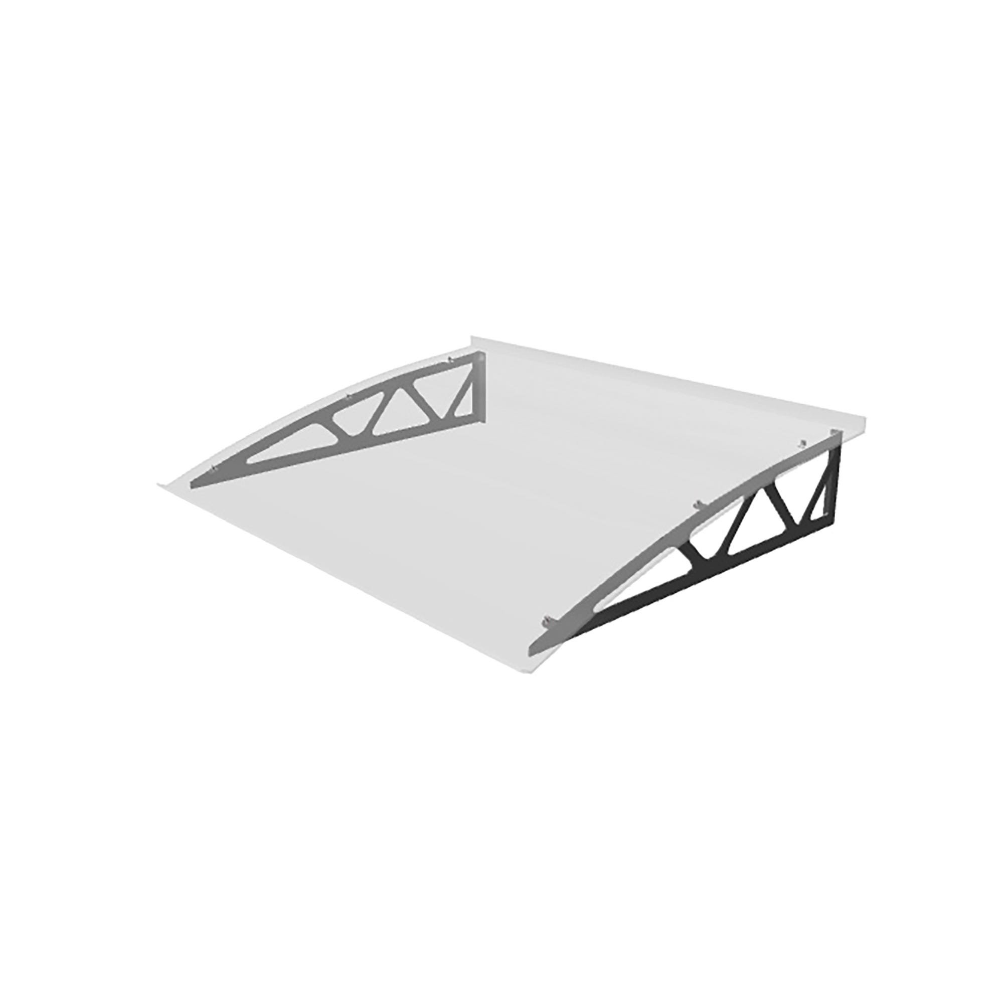 Pensilina In ABS E Policarbonato Alveare Satinato | Tettoia 100x80 Cm Con Supporto Nero, Gocciolatoio E Ricambio D'Arredo