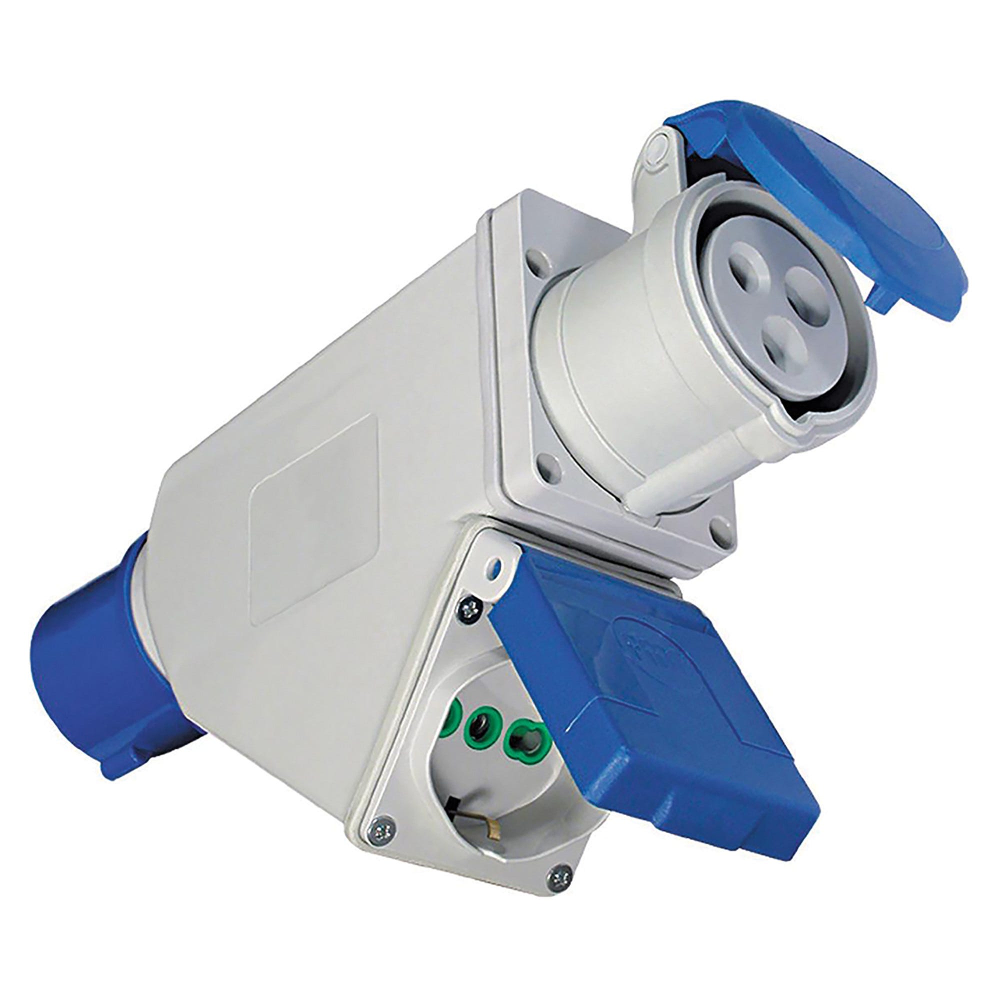 ADATTATORE INDUSTRIALE SPINA 2P+T 16A 2P+T 10/16A ITALO/TEDESCA PRESA ...
