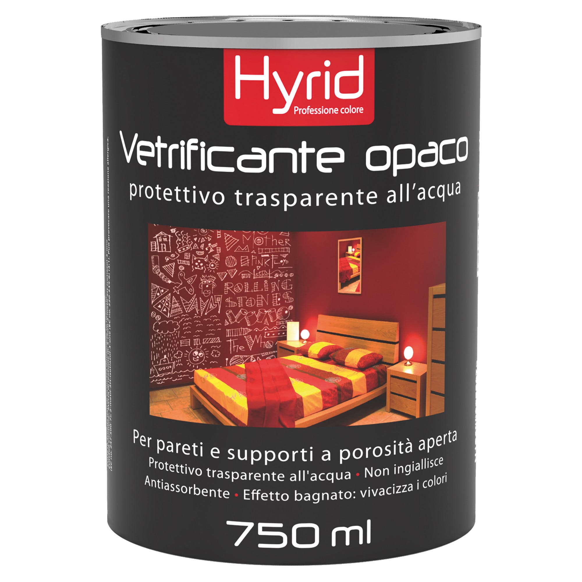 VETRIFICANTE AD ACQUA HYRID 0,75 l OPACO 45 m² CON 1 l A 2 MANI