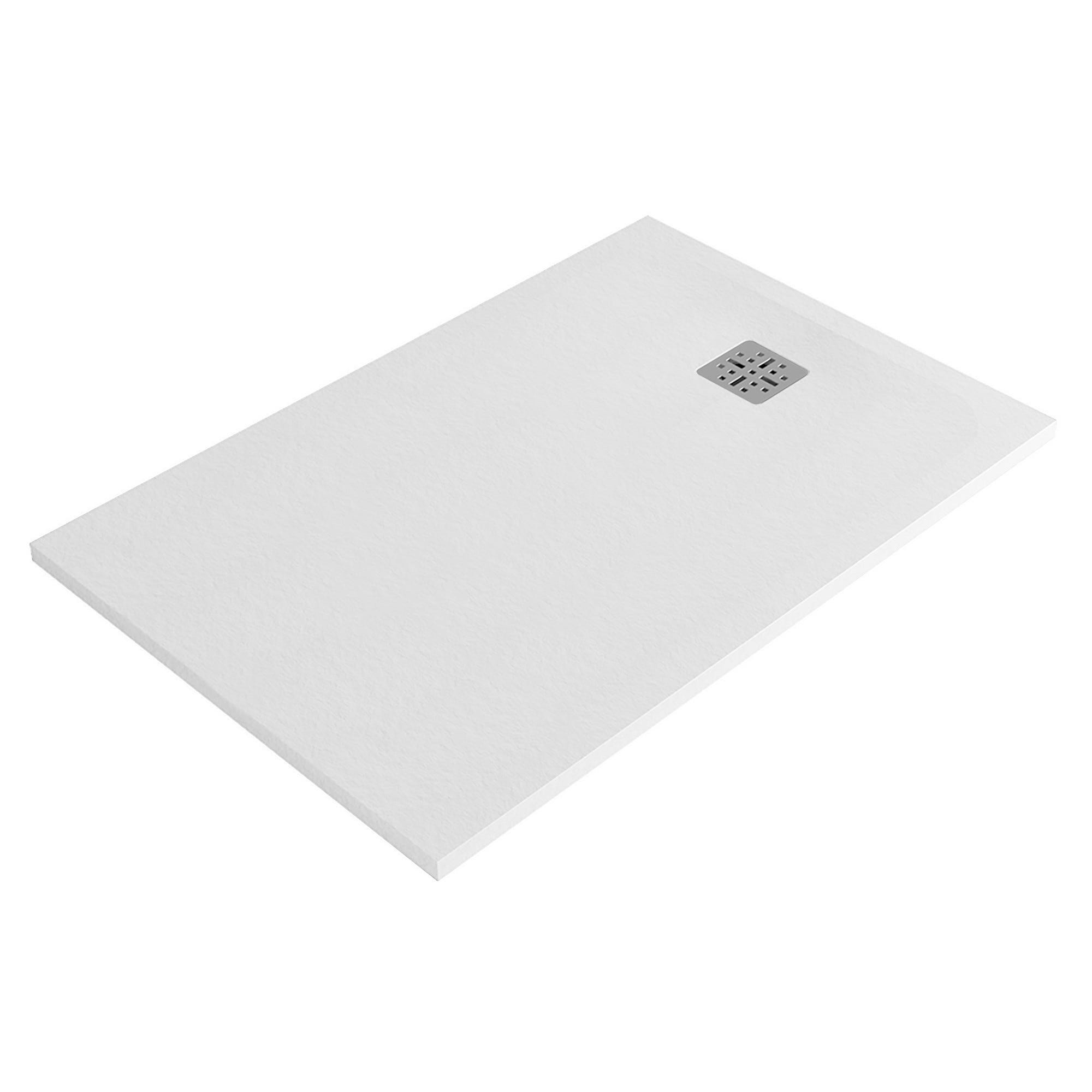 Receveur De Douche Novellini Novomatt 100x70x3 Cm Blanc Opaque Effet Pierre - Neuf, Ultra Plat, Garantie 2 Ans