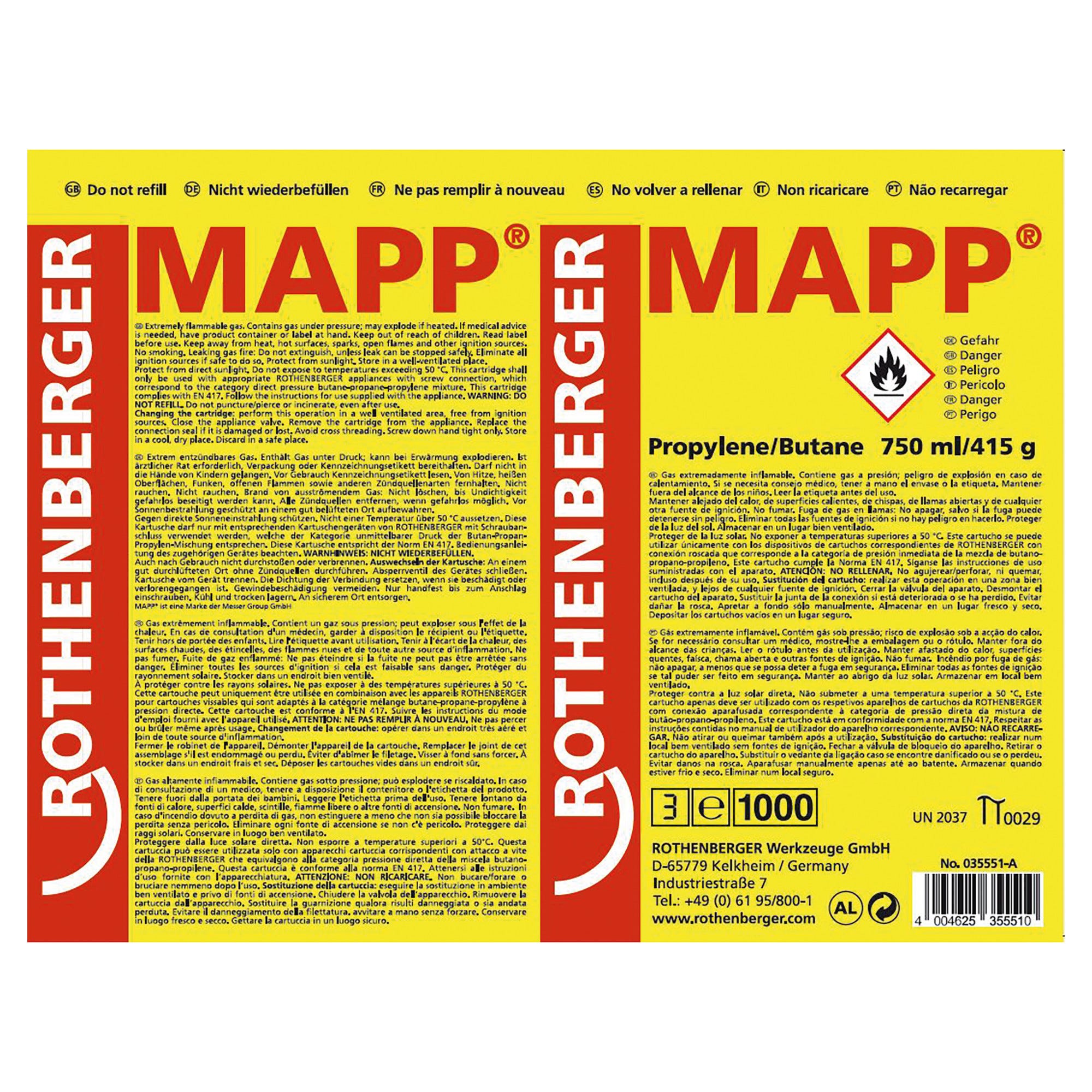 BOMBOLA CARTUCCIA TURBO MAPP (MAP PRO) 400 Gr