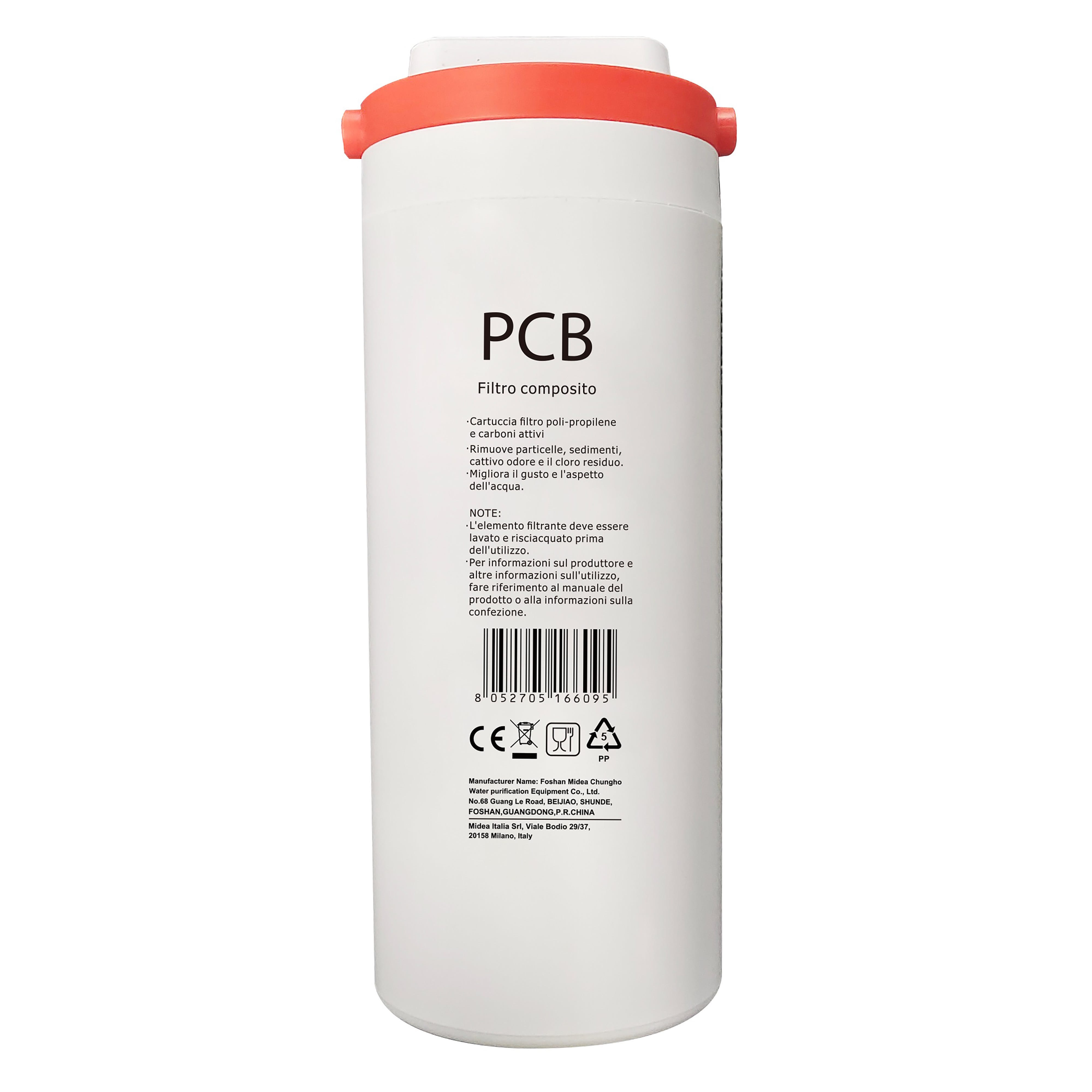 Naturewater Filtro di granuli di carbone attivo GAC-10B per 10″ 254 mm 5µ, Cartuccia per filtrazione meccanica acqua