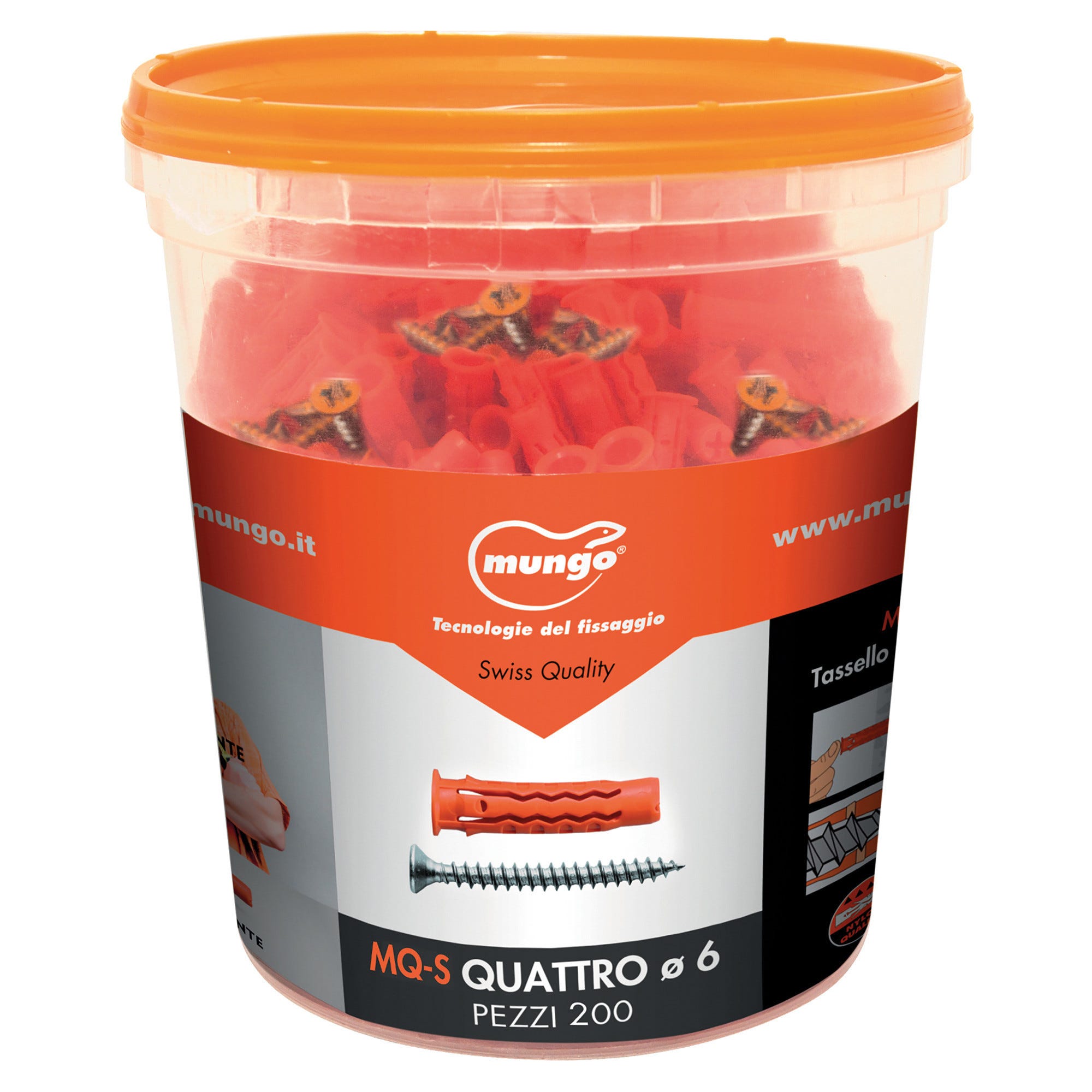 Tasselli In Nylon 6x45 Mm - Confezione Da 200 Pezzi Per Fissaggi A Muro - Foto 5