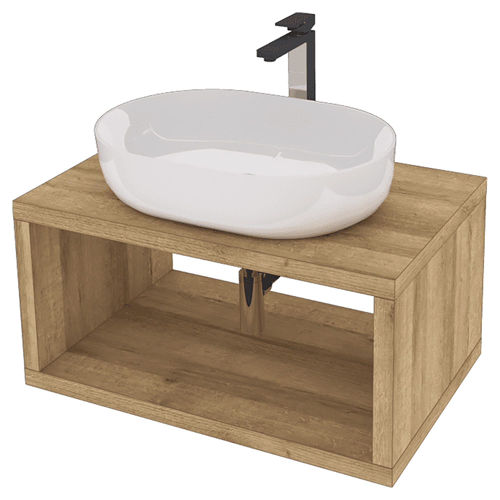 BASE APERTA DOMUS IN LEGNO ROVERE FARNIA 80x40x50 cm (LxHxP)
