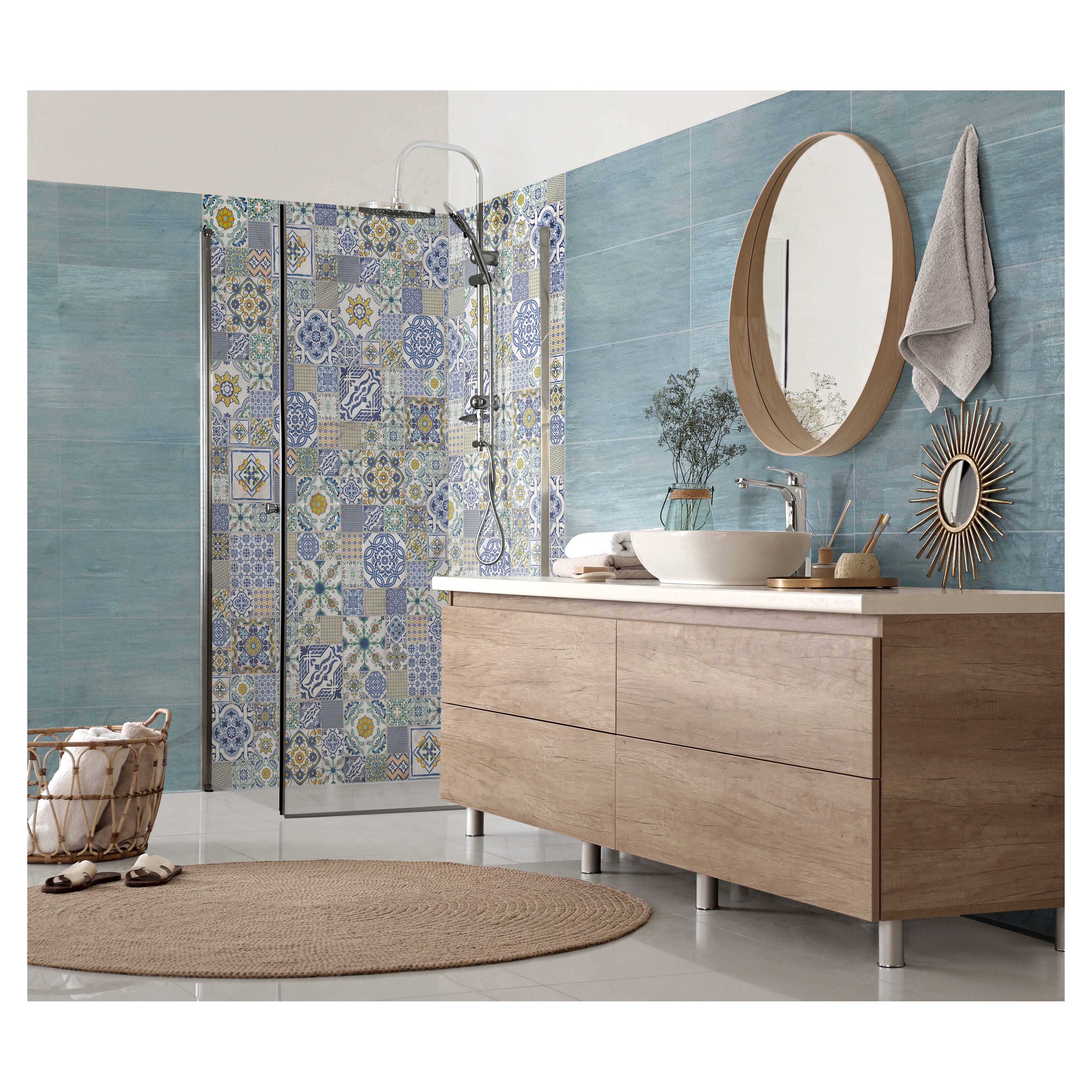 SET DI GESSI BLU CON LINEA DI GESSO