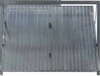 Porta Garage Ferro Zincato Doppia Anta - Giardino E Fai Da Te In