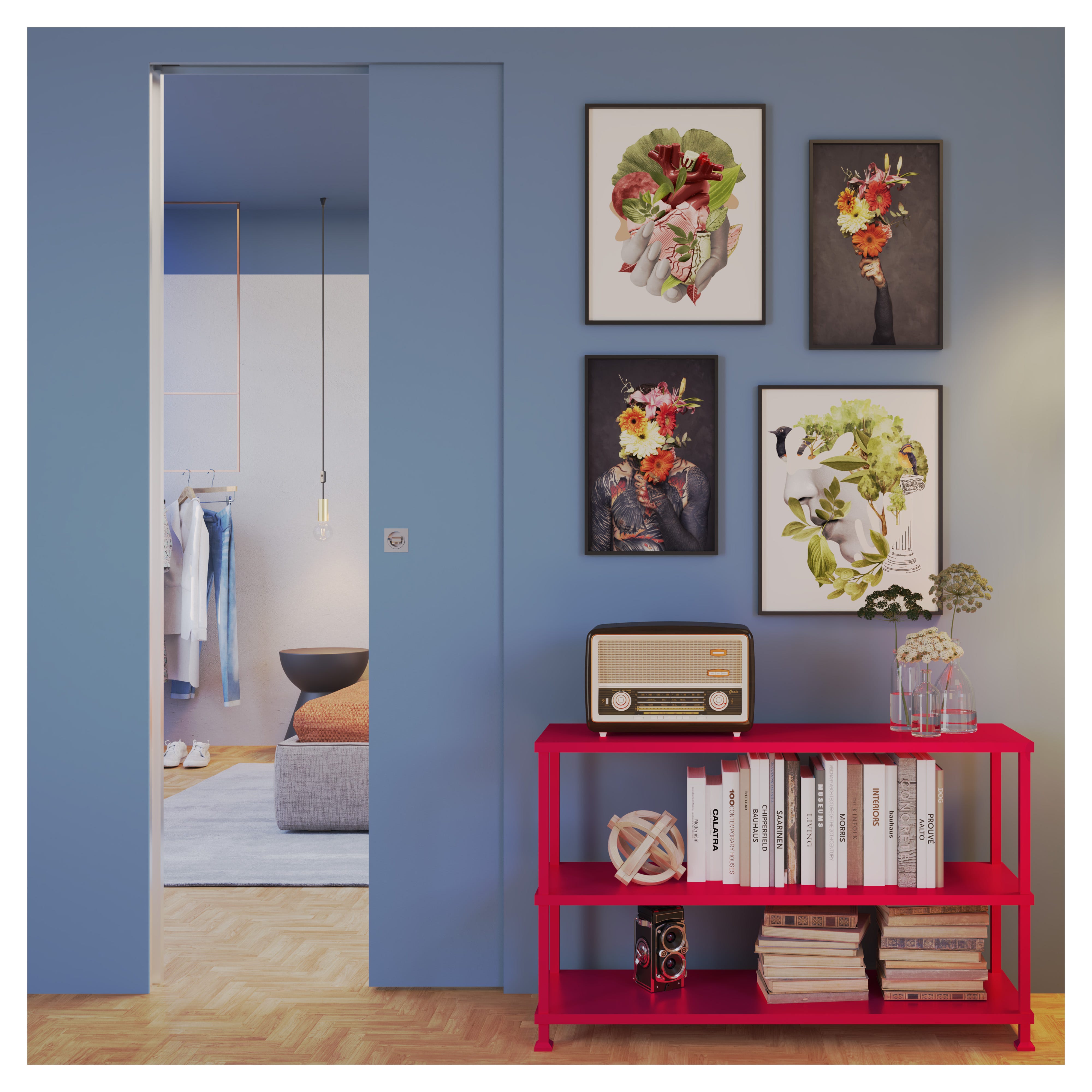 PORTA DA INTERNO SCORREVOLE  FILO MURO 80x210 cm (LxH)