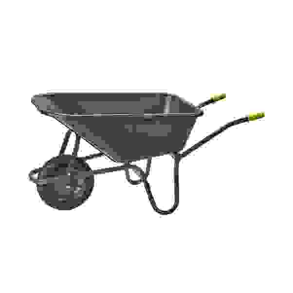 Carriola 70L Con Vasca Zincata E Ruota Pneumatica, Resistente Per Giardino E Cantiere