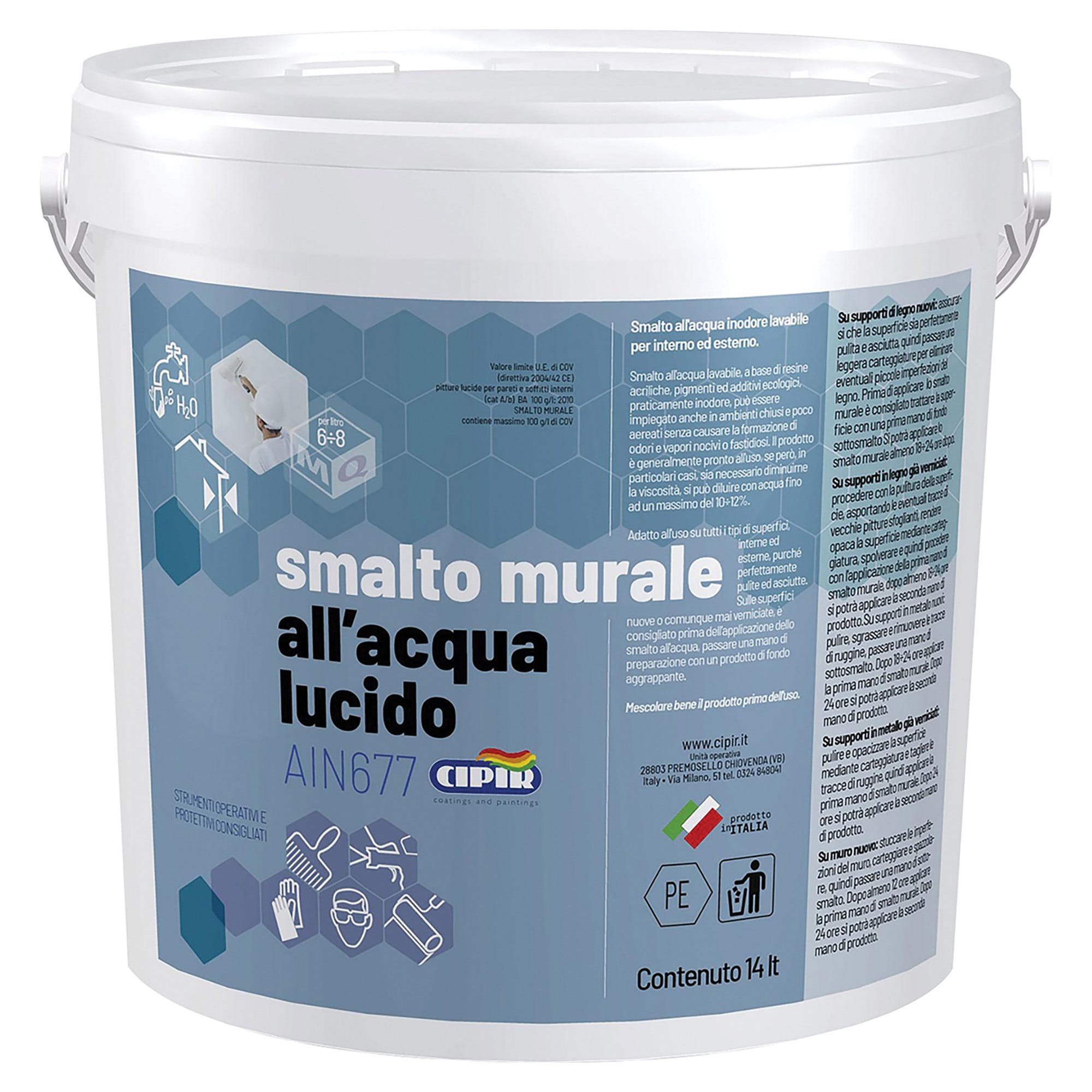 SMALTO ACQUA LUCIDO CIPIR AVORIO 2,5 l TUTTI I SUPPORTI 8-10 m² CON 1 l PRONTO U