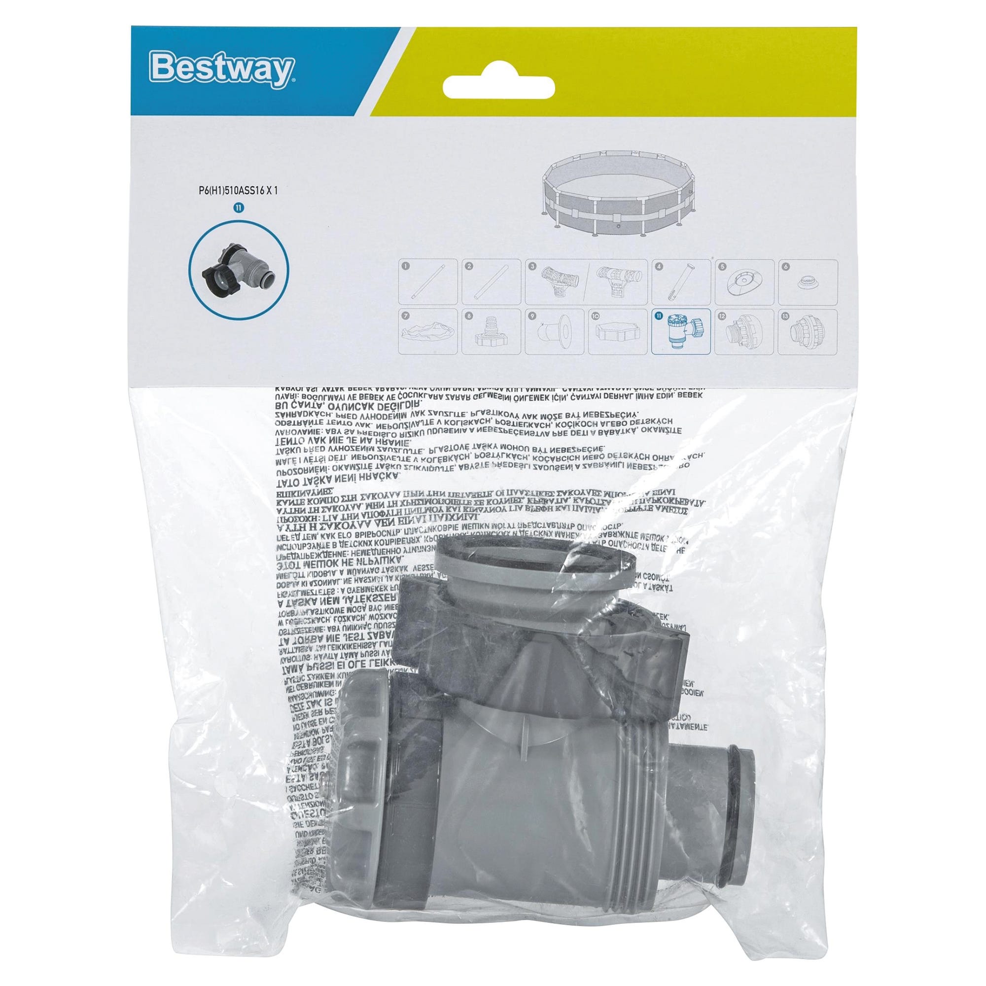 Valvola Di Ricambio Plunger 38 Mm Connessione Tubo Pompa Piscina Bestway P6 H2 510 91008370